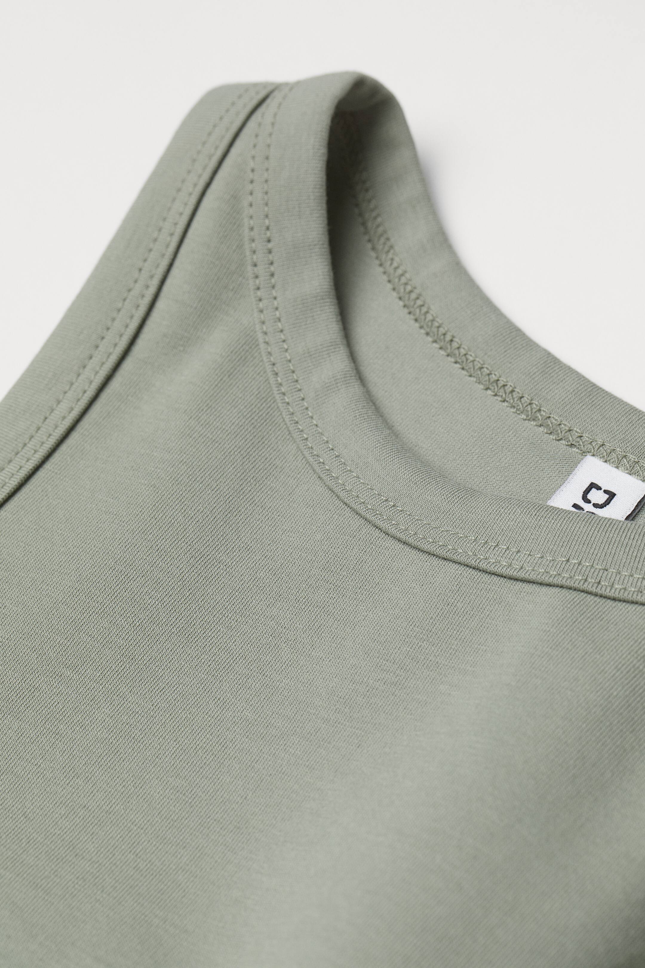 View larger image: Cotton Jersey Dress - Light khaki green - Ladies | H&M US 2