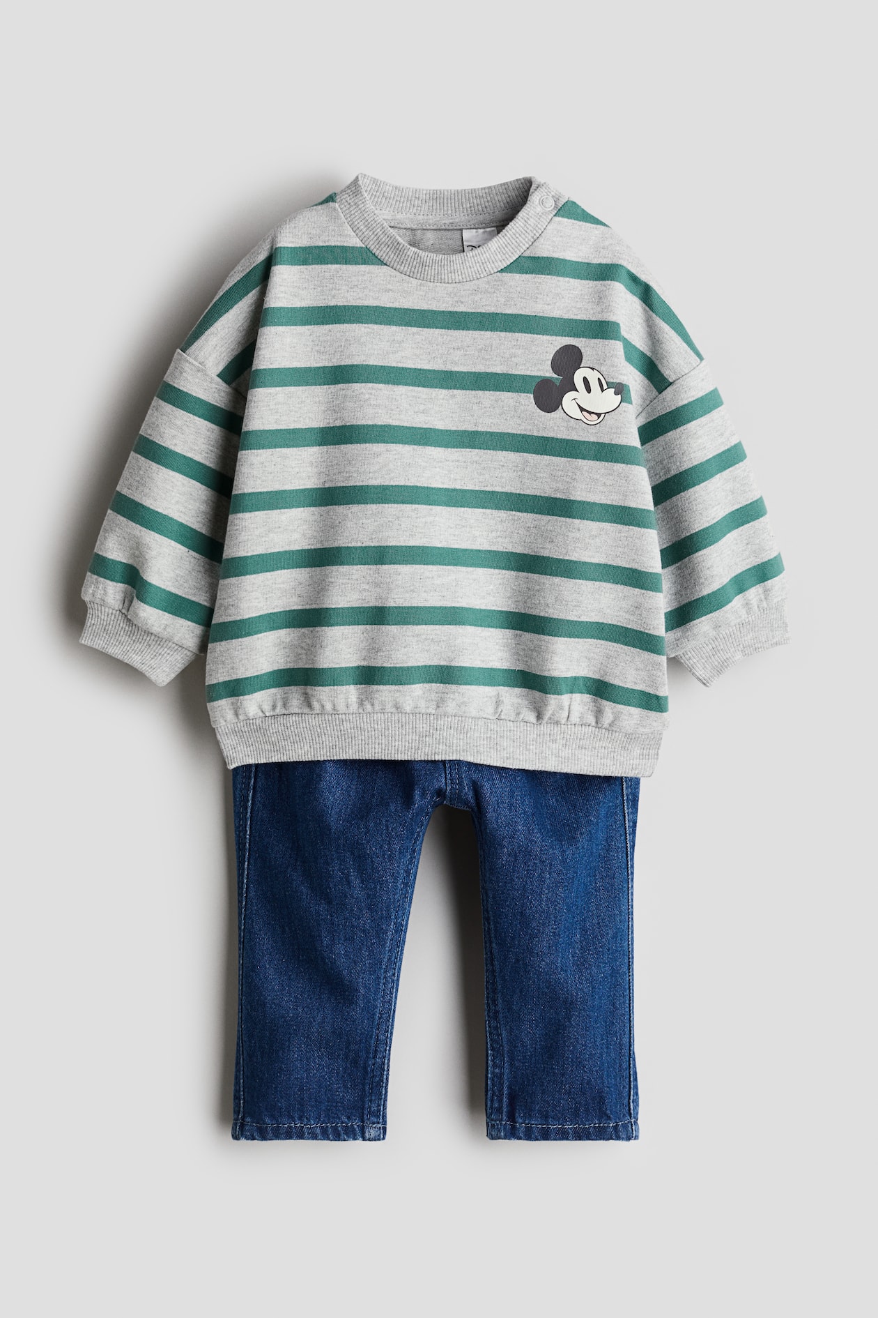 2-piece sweatshirt and joggers set Light grey/Mickey Mouse Kids