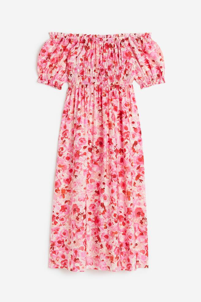 Off-the-shoulder dress - Light pink/Floral/Black - 2