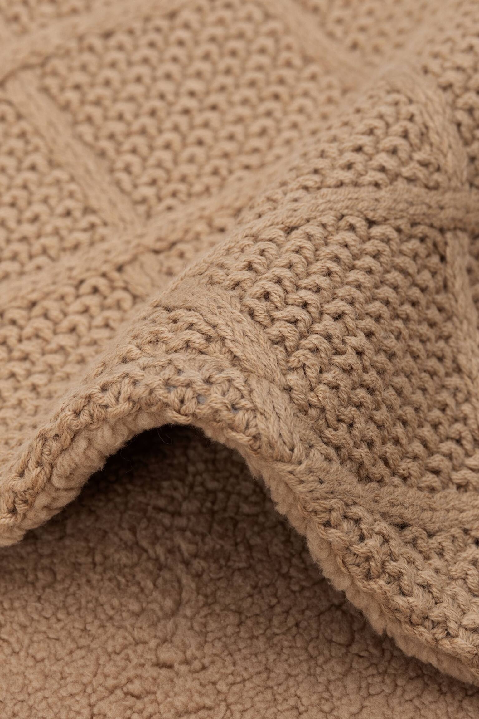 Blanket 100x150 - Cosy Knit - Biscuit/Oatmeal/Wild Rose/Ivory/Wild Rose/Sea Green/Ivory/Sea Green/Ivory/Check Knit/biscuit/Check Knit/oatmeal - 5