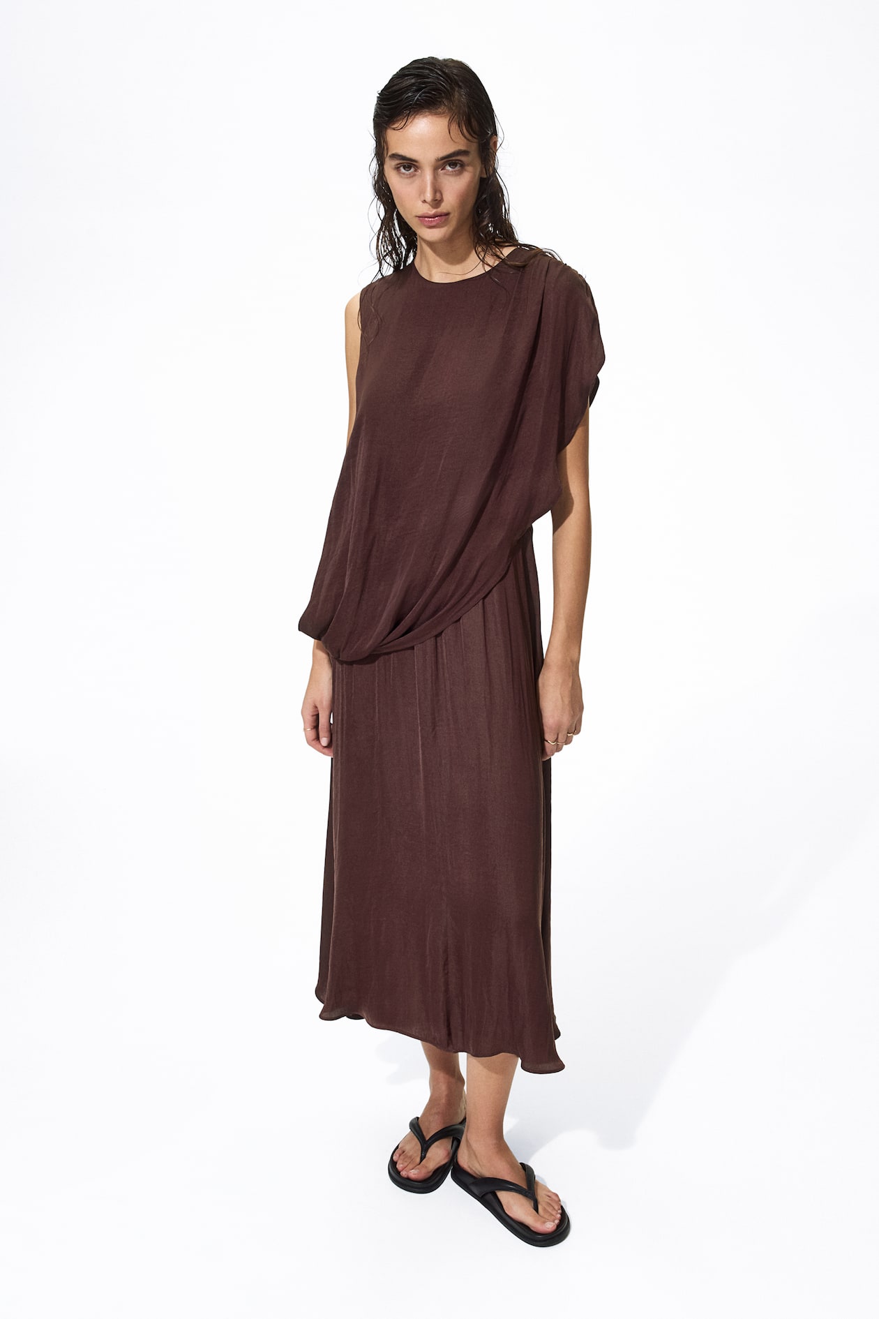 Draped Satin Dress - image 5