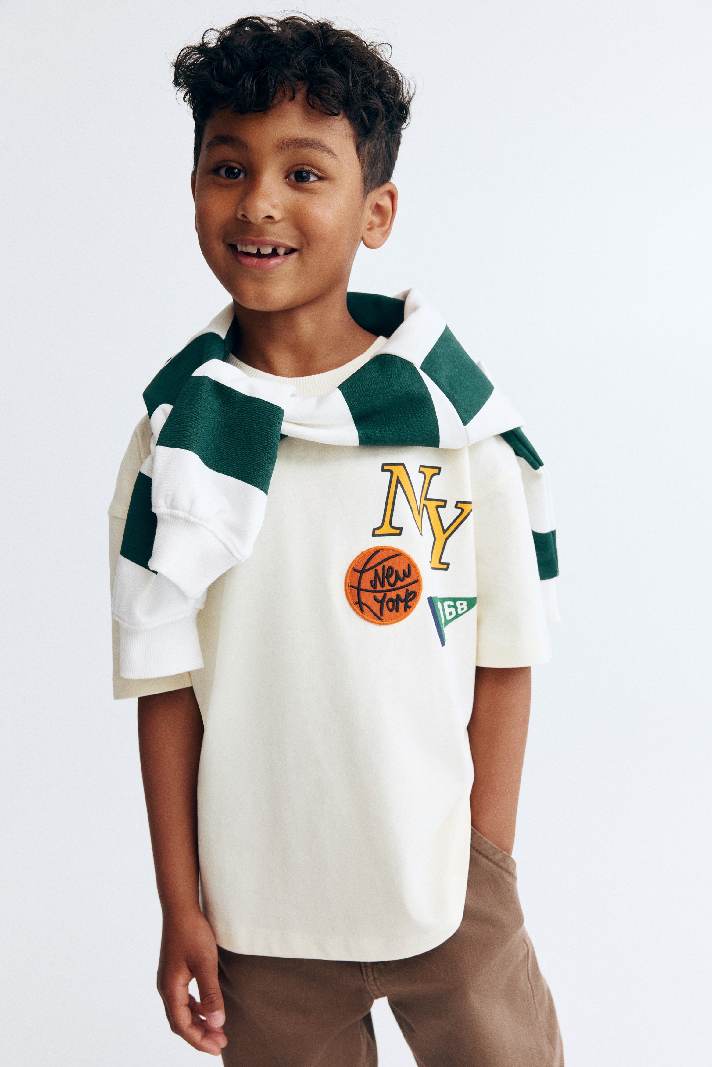 Oversized printed cotton T-shirt - Cream/NYC/Green/Artist on Duty/Pale yellow/Sardines/Light turquoise/Good Life