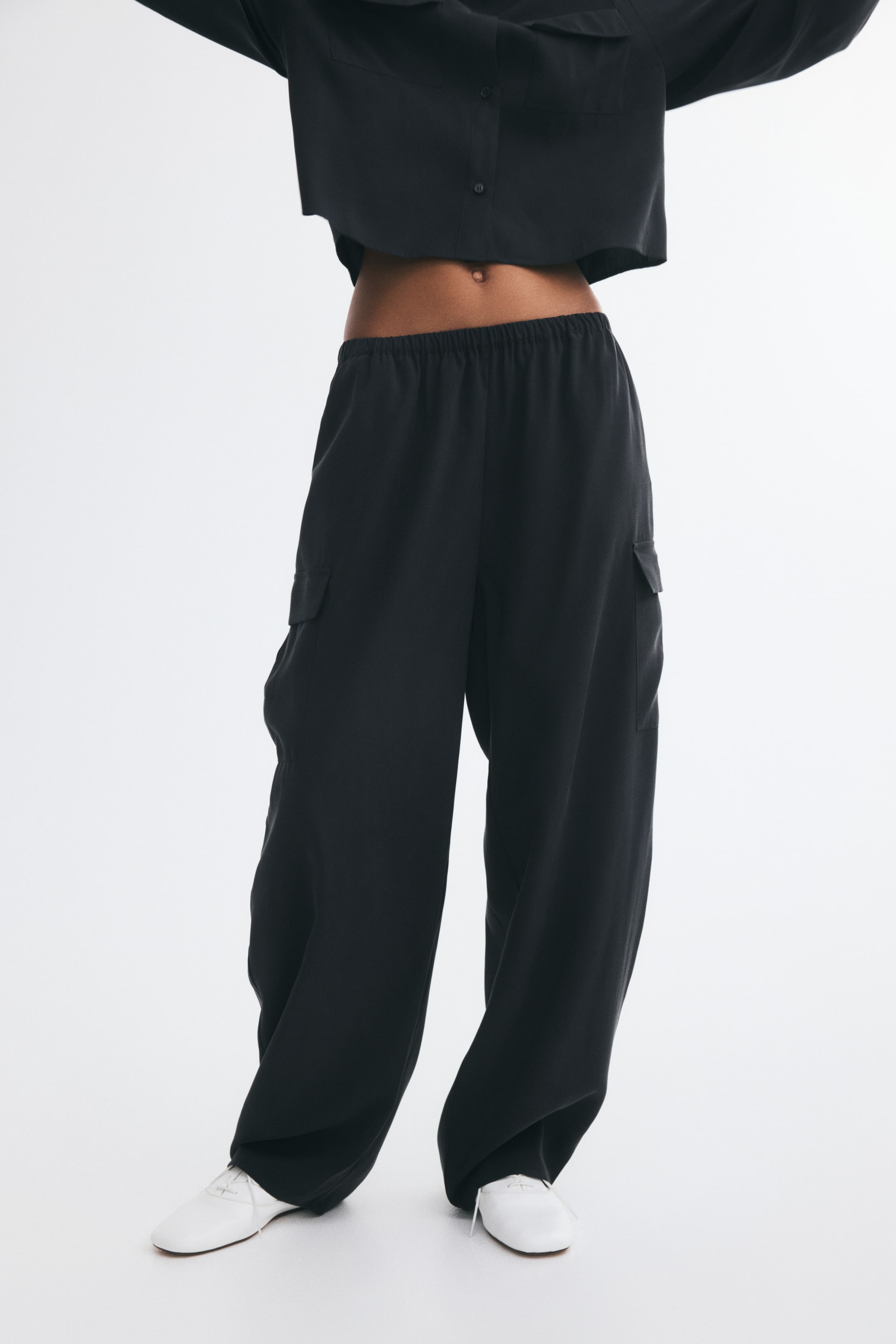 Viscose-Blend Pull-On Pants