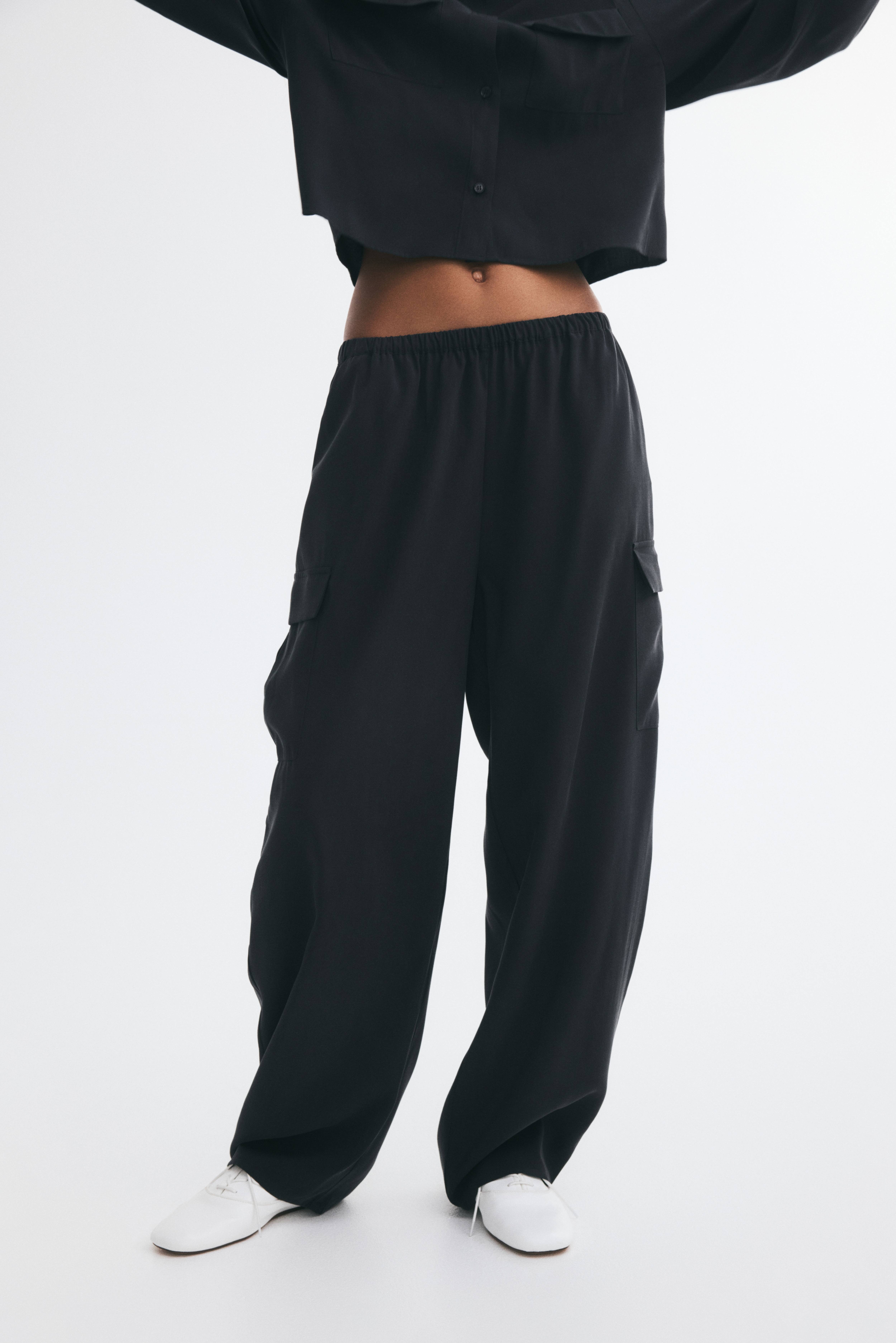 Viscose-Blend Pull-On Pants