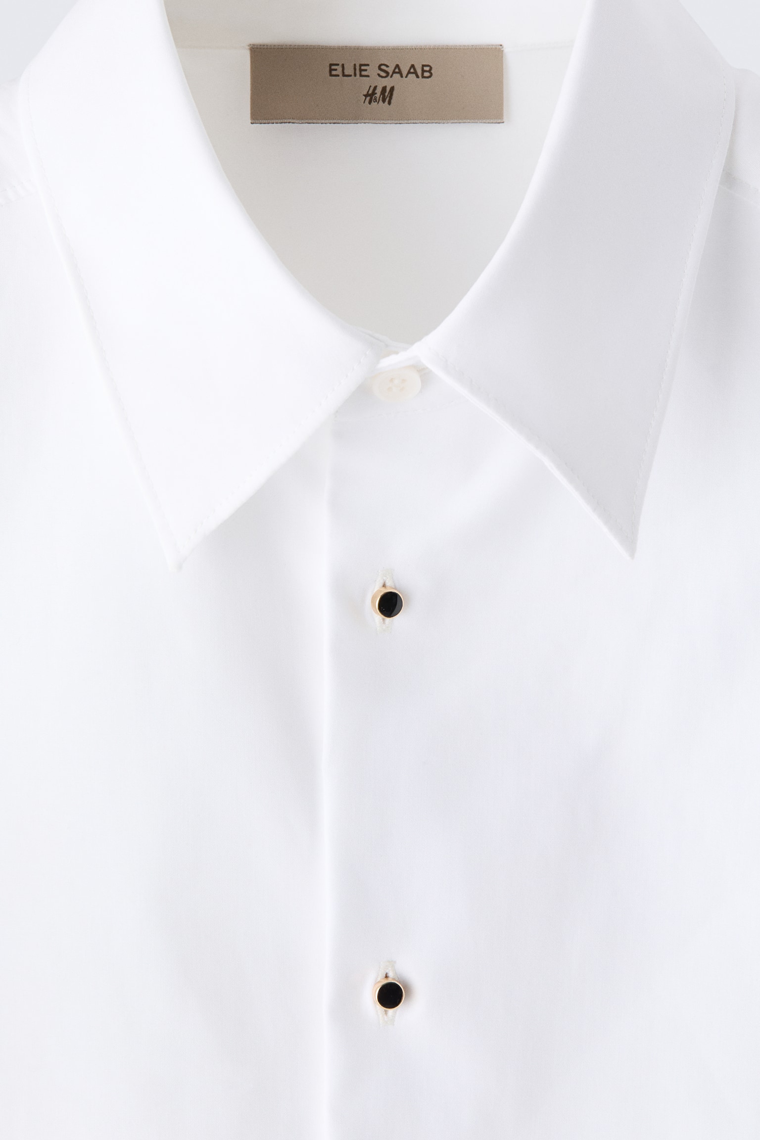 Мужская рубашка H&M Cotton Tuxedo, цвет: Белый — фото 4
