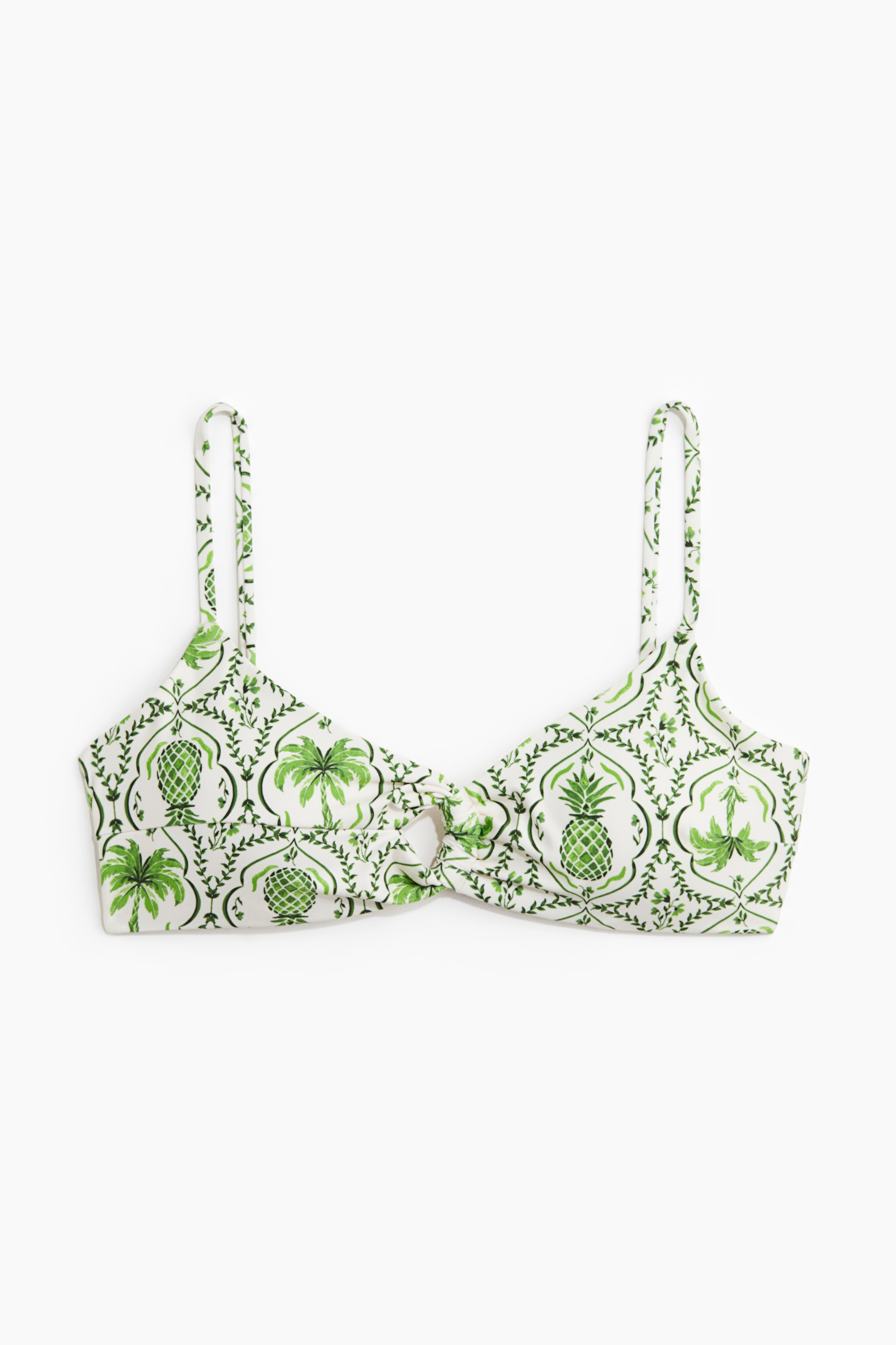 Top de bikini con relleno - Blanco/Diseño verde