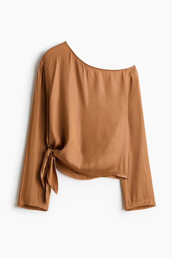 Женские топы H&M One-Shoulder Tie-Detail Top