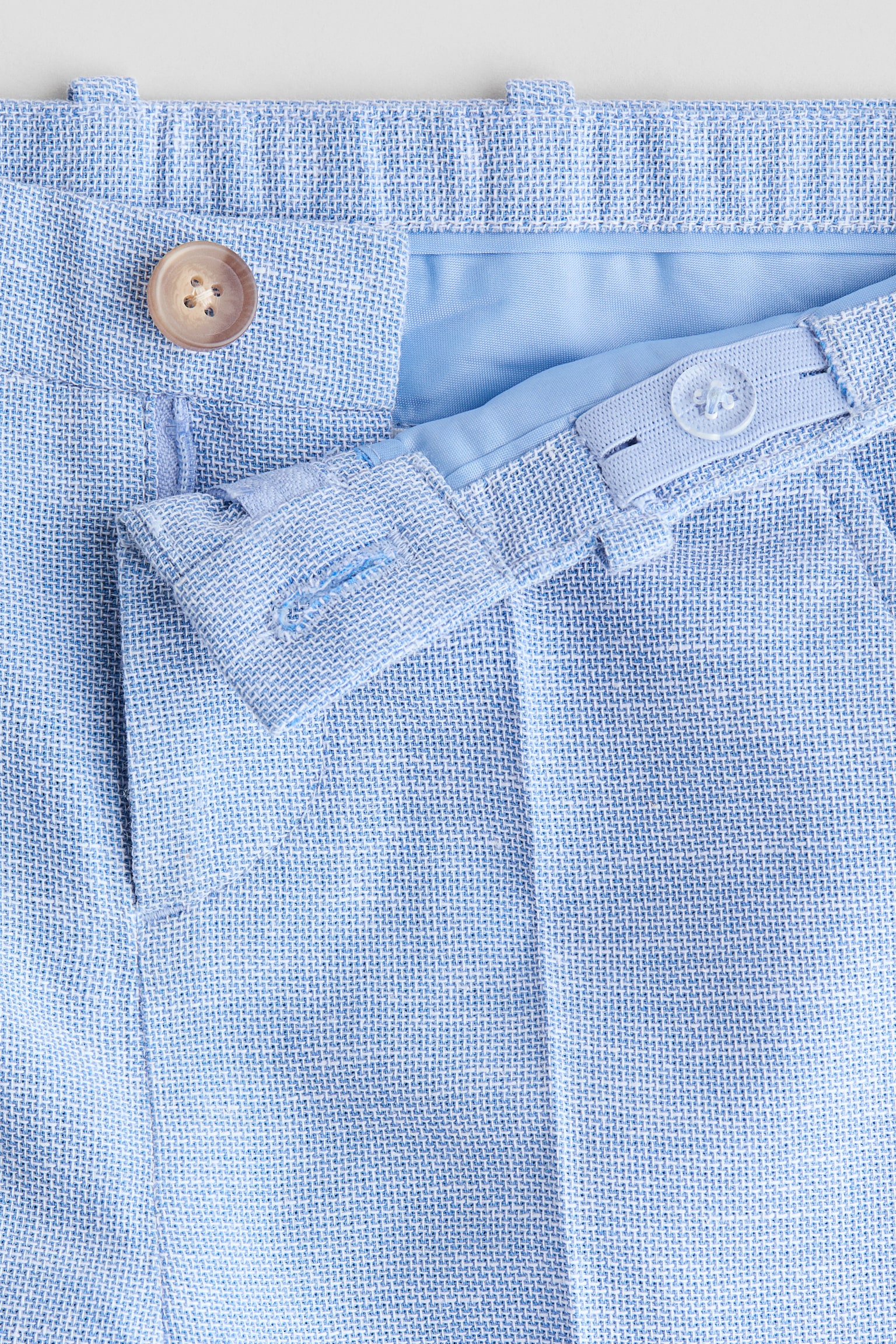 Spodnie garniturowe Slim Fit - Jasnoniebieski melanż/Granatowy/Jasnobeżowy/Miętowozielony - 3