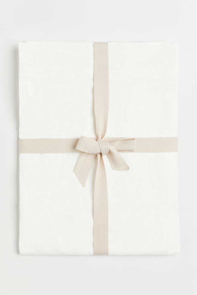 Linen-blend roll-up curtain - White/Light beige/Light greige/Sage green - 3