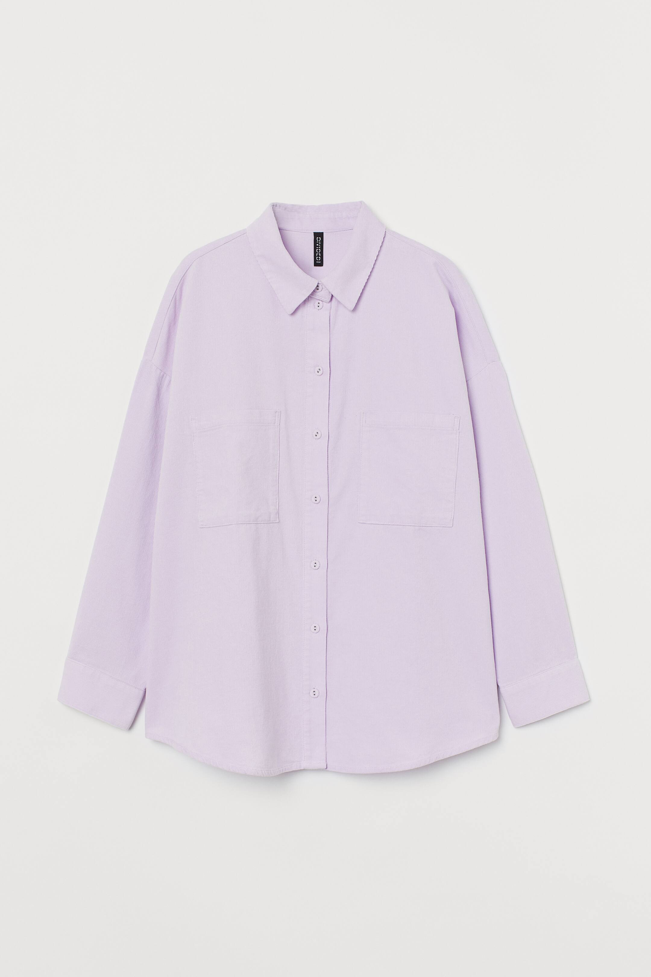 Oversized Corduroy Shirt - Long sleeve - Regular length - Light 