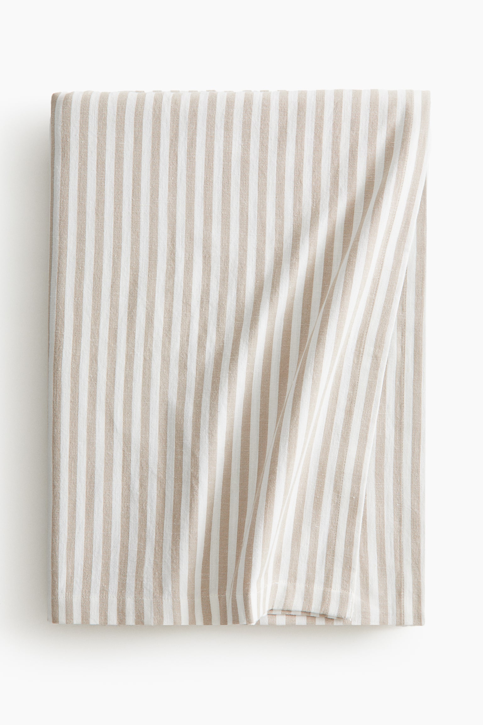 Cotton-blend tablecloth - Beige/Striped/Grey/Striped - 1