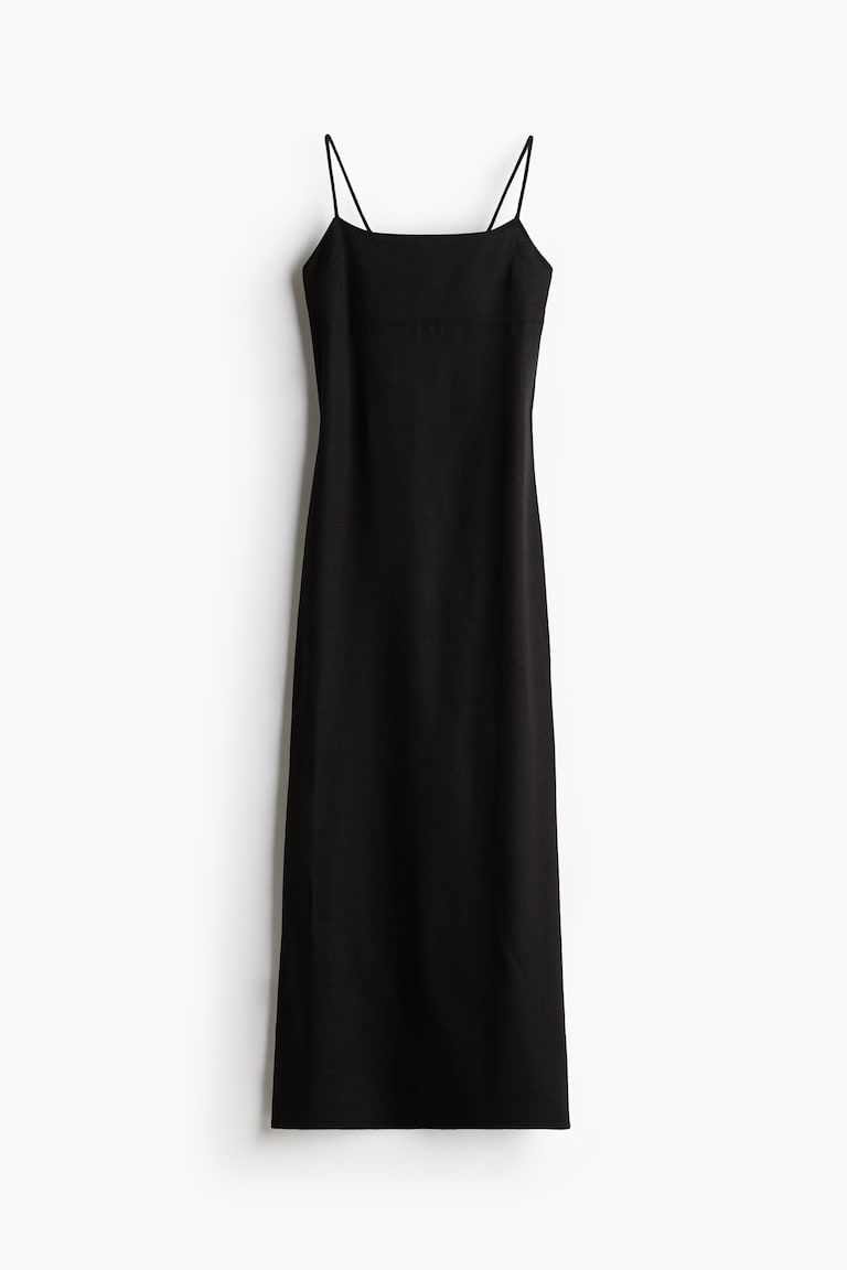 Ladies - Black Tie-Detail Maxi Dress - Size: XXL - H&M