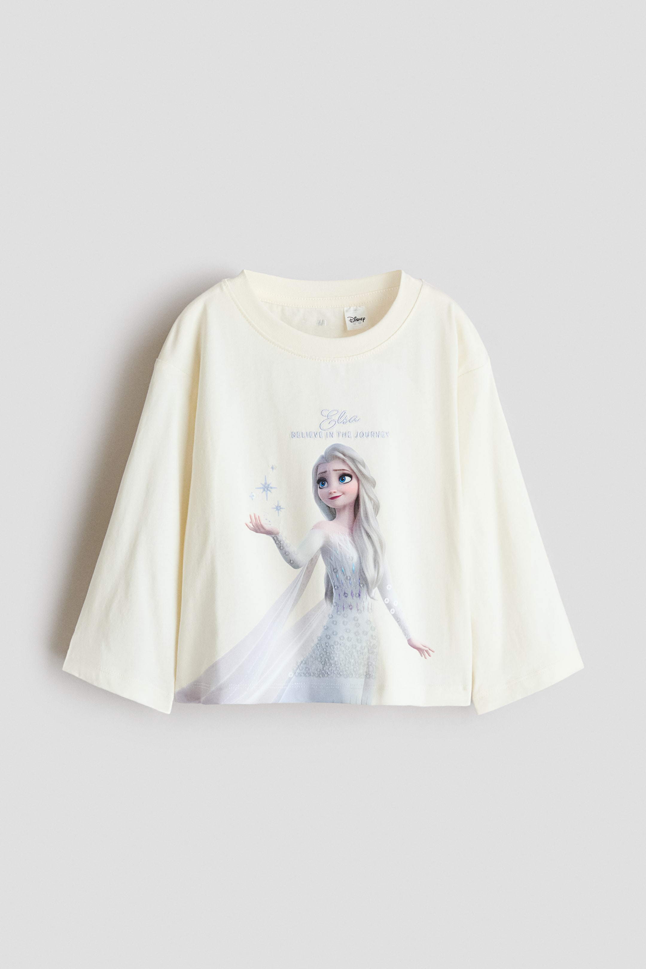 View larger image: Print-motif long-sleeved T-shirt - Cream/Frozen - Kids | H&M 1
