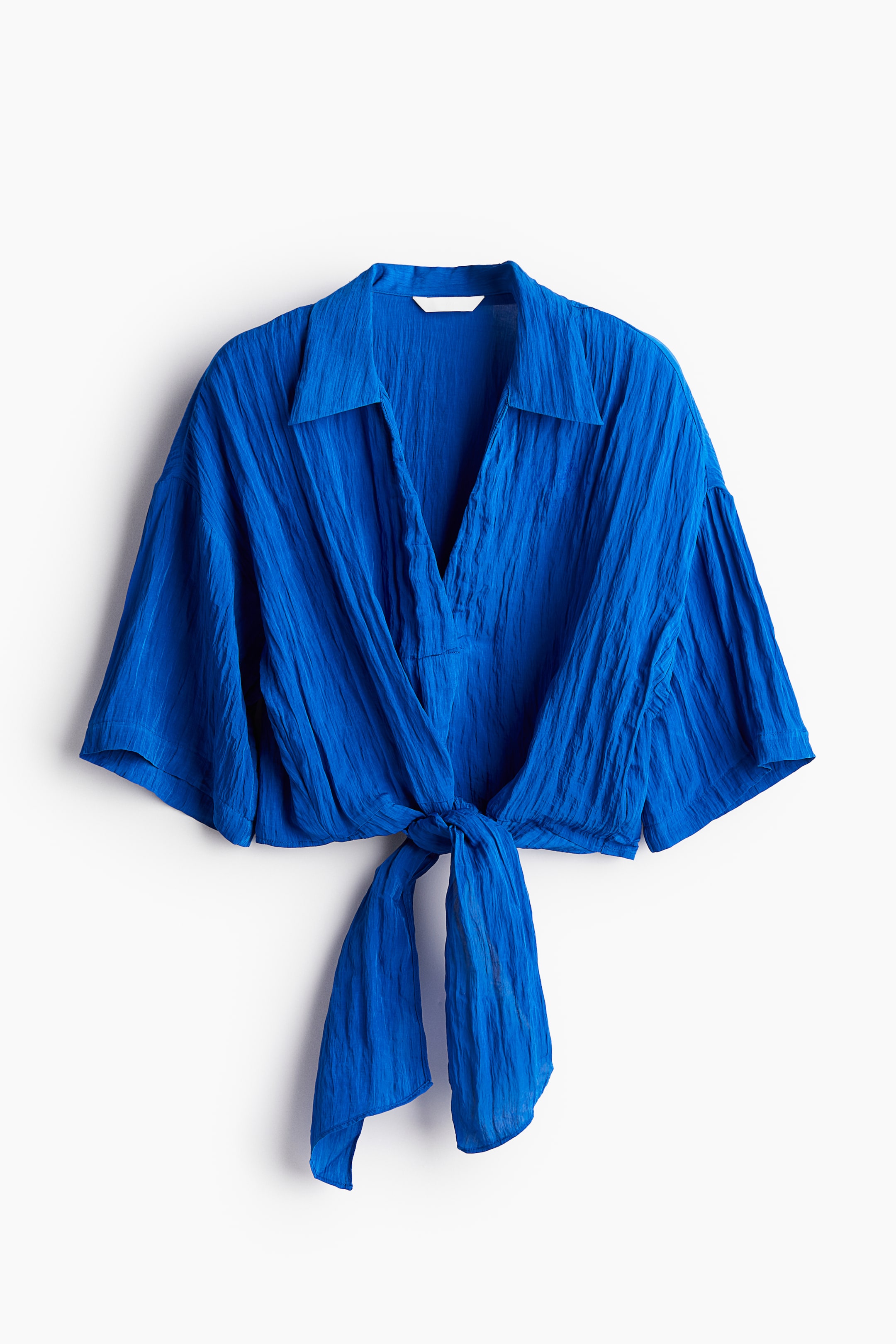 Blouse with Tie Detail - Bright blue - Ladies | H&M US