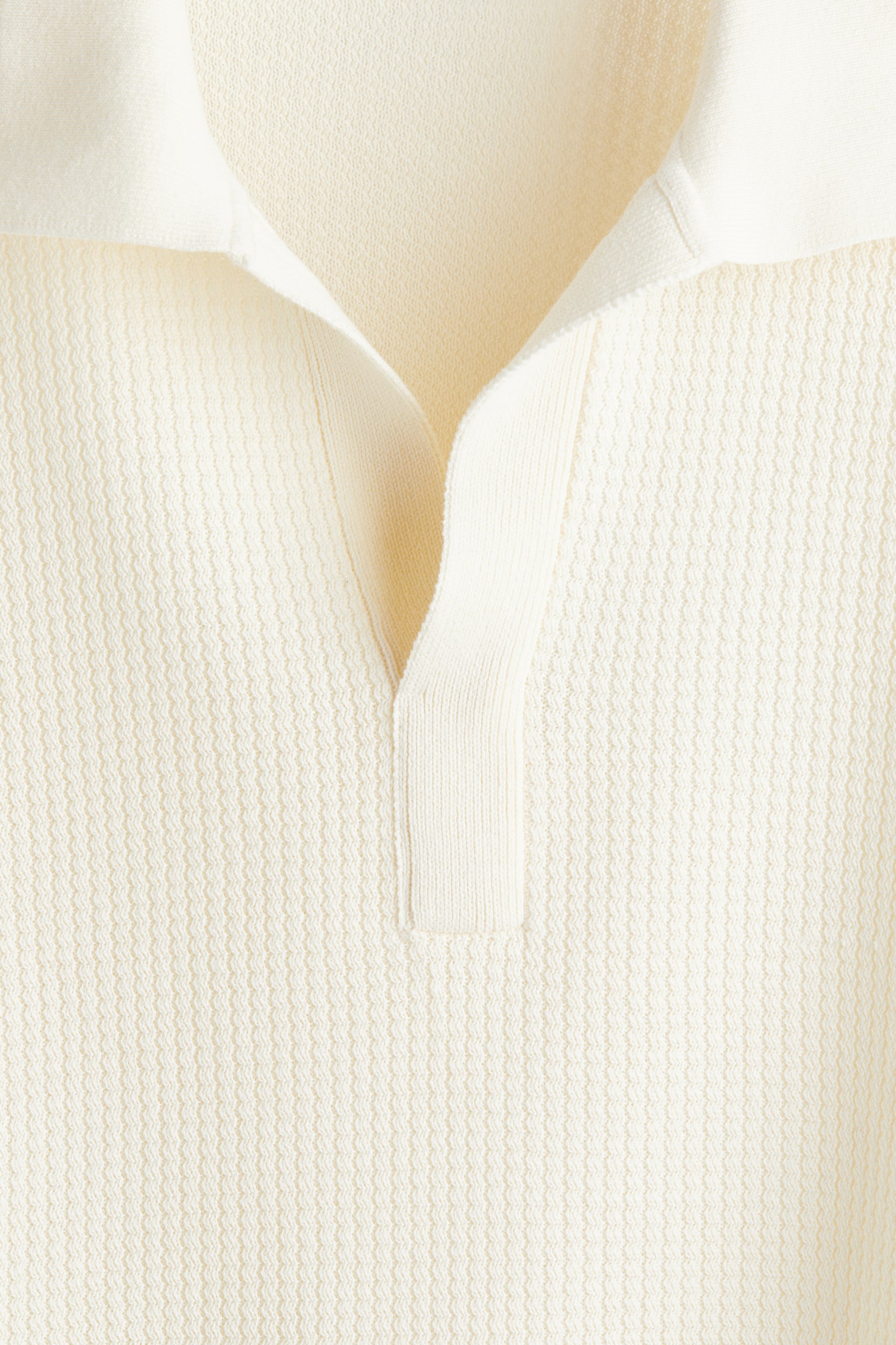 Regular Fit Knitted polo shirt - 奶油色/深米色/深咖啡色 - 4