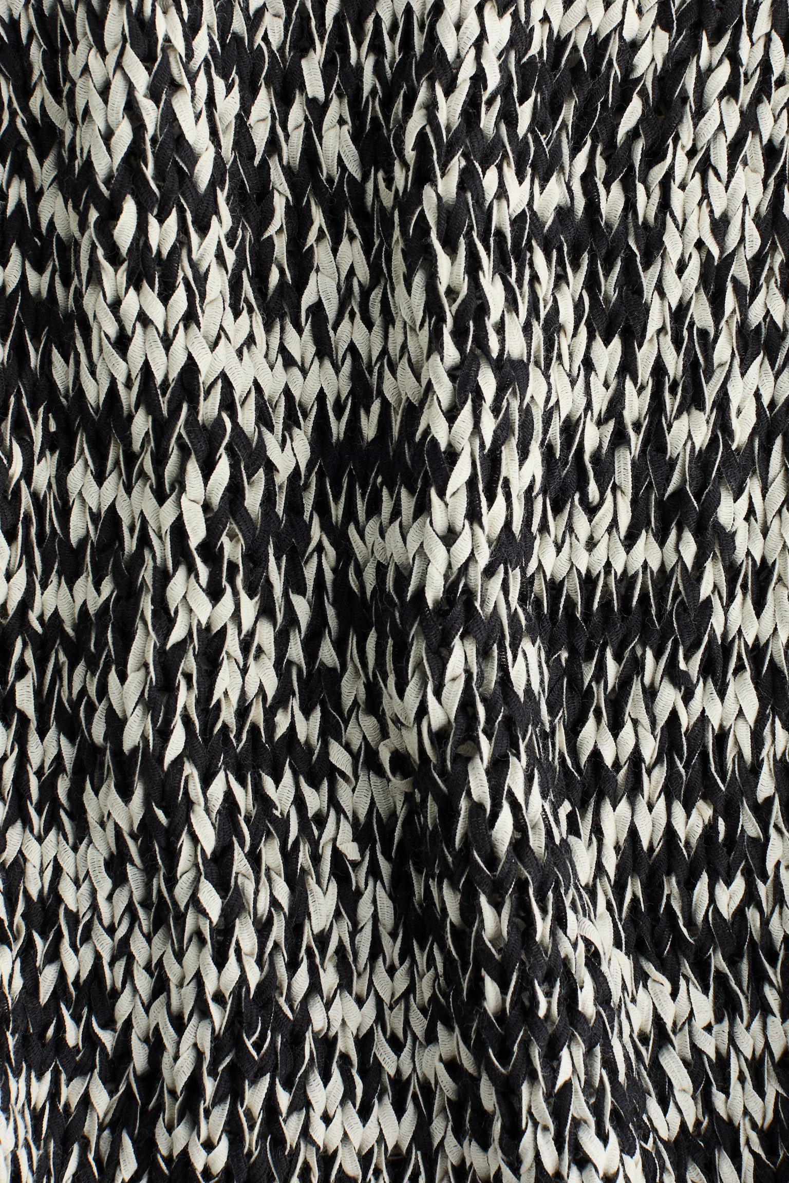 Женский топ H&M Textured-Knit Tank Top, цвет: Чёрный / Белый меланжевый — фото 6