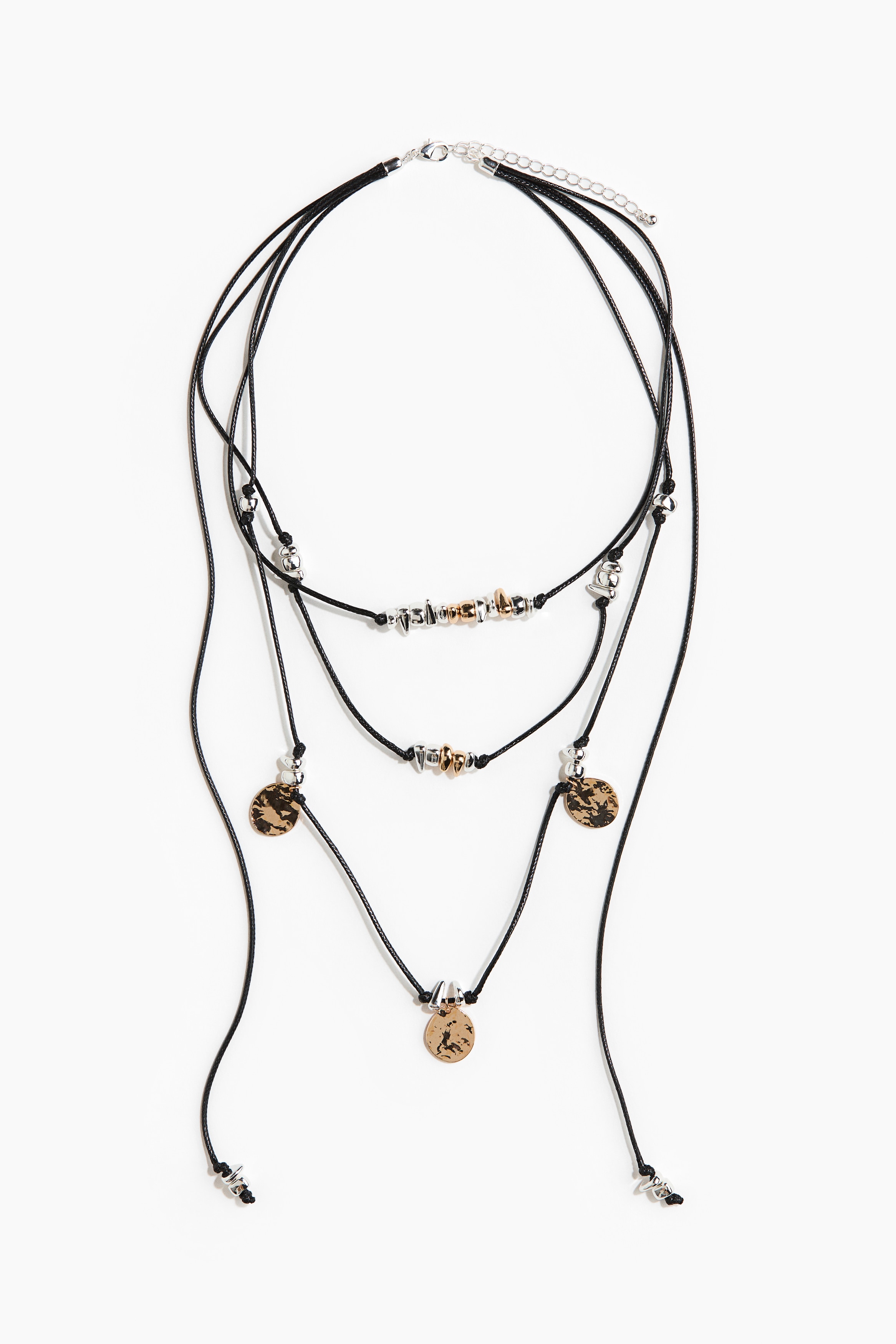 Multi-strand cord necklace - Black