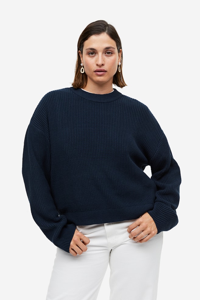 Rib-knit jumper - Navy blue/Black/Striped/Grey/Striped - 5