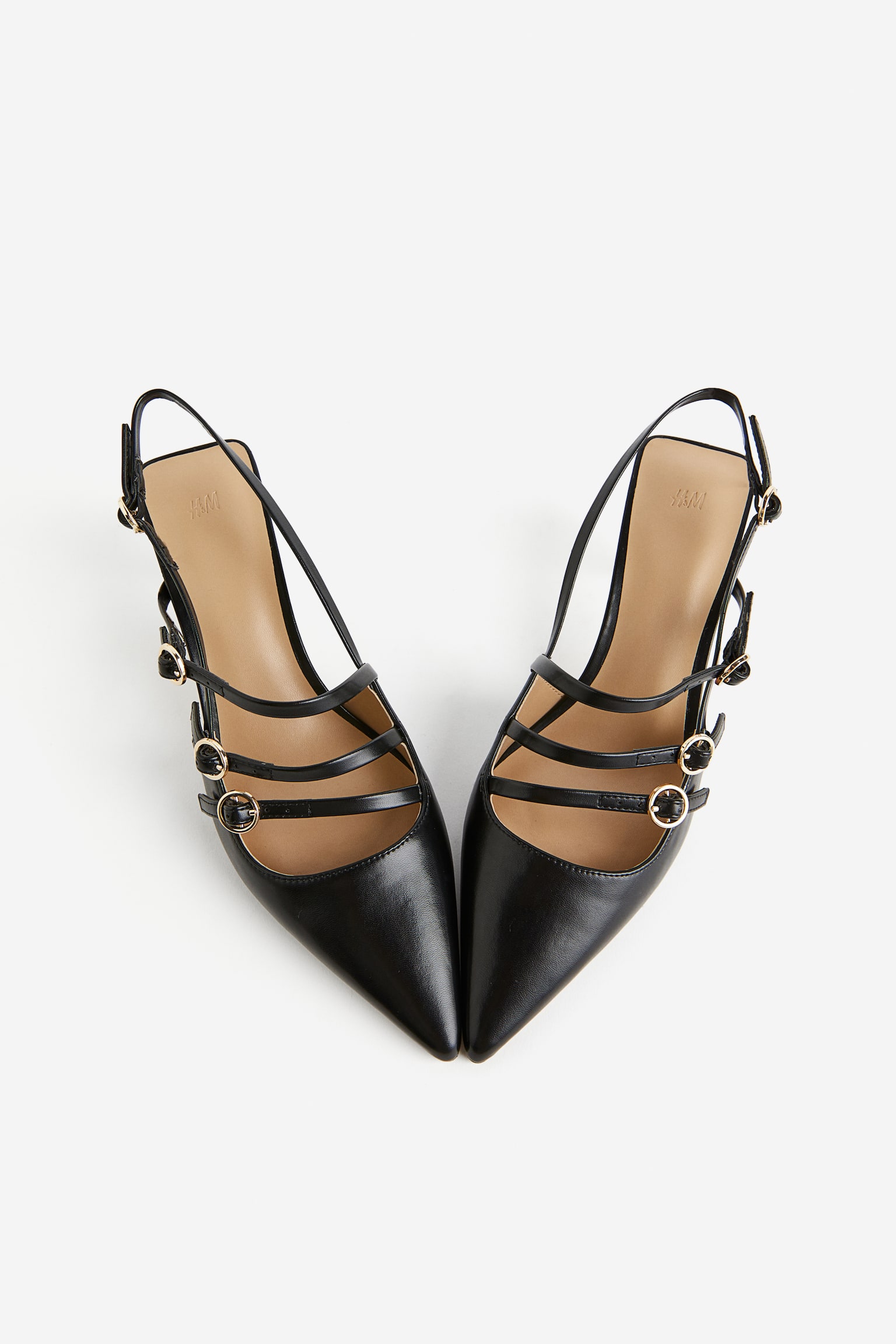 Strappy slingback heels - Black - 1