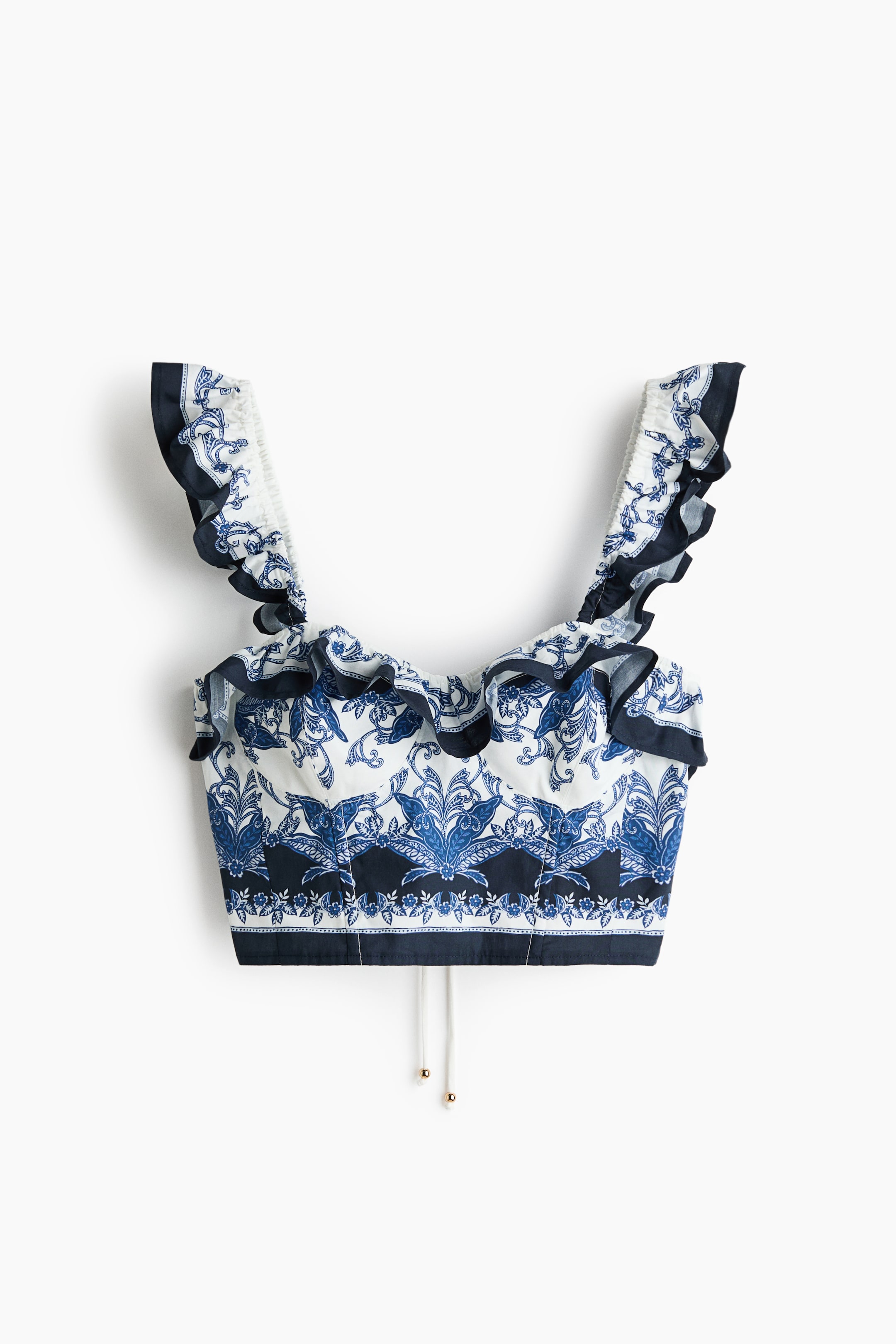 Cotton poplin bustier top