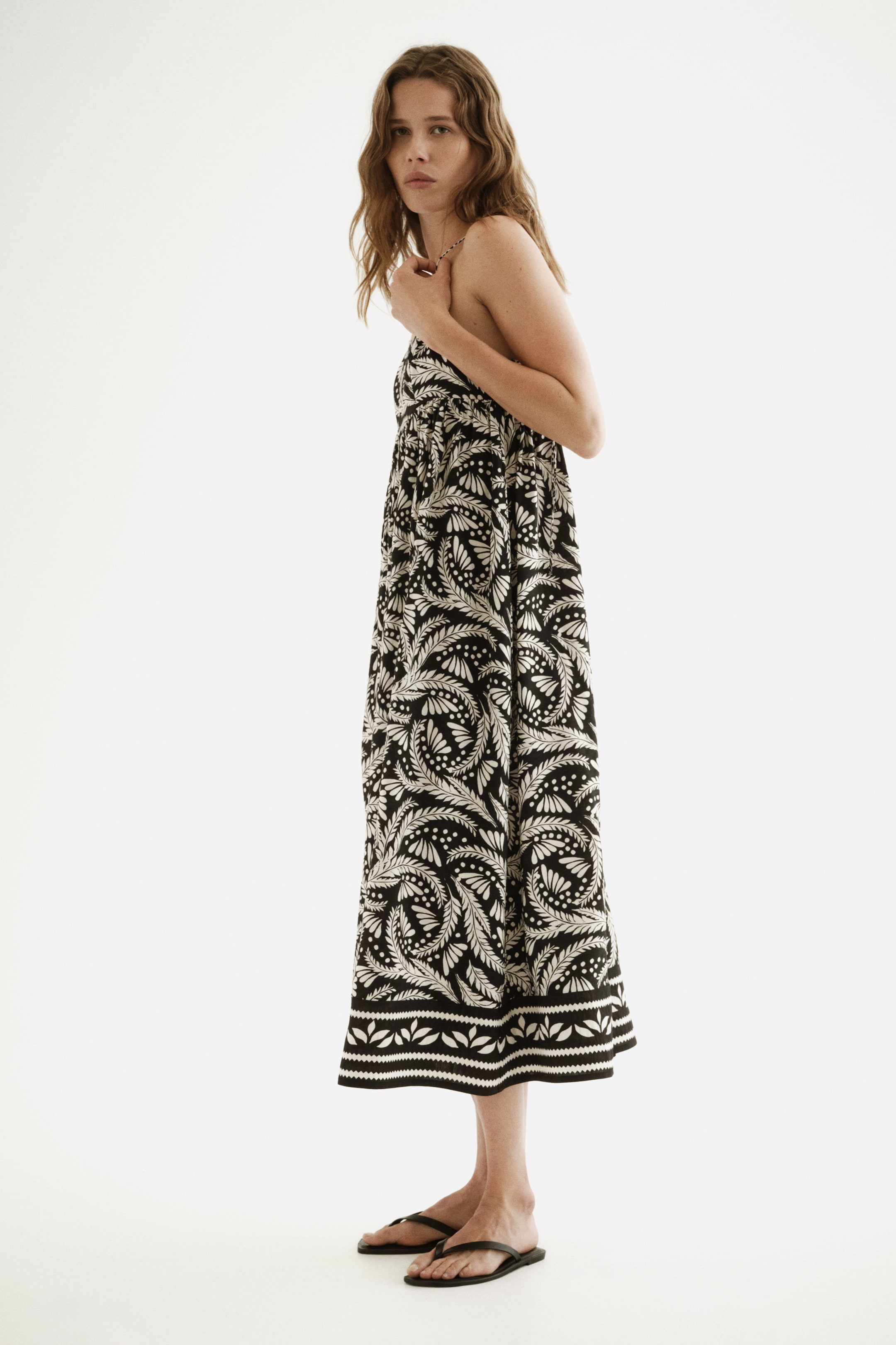 Женские платья H&M Tie-Shoulder-Strap Midi Dress — фото 6