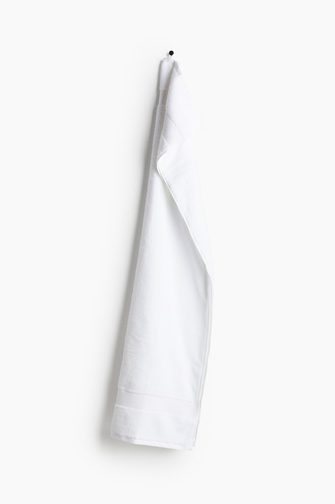 Soft Terry Bath Towel - White/Light beige - 1