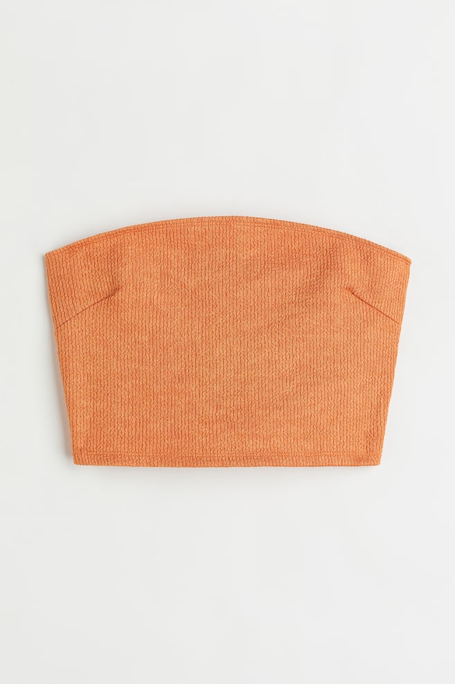 Cropped jersey tube top - Orange/Light orange/Patterned/Gold-coloured - 1