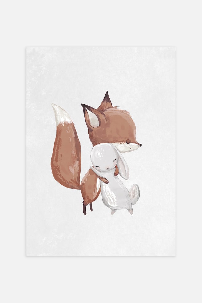 Fox And Bunny Poster - Brun/röd/grå - 1