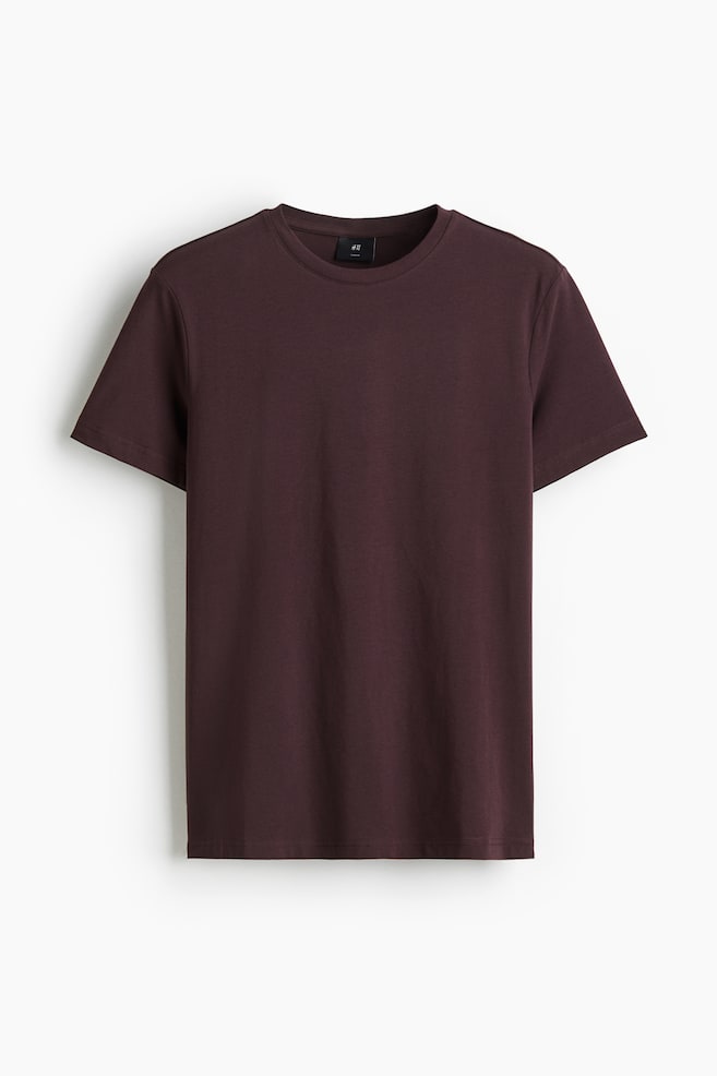 Slim Fit T-shirt - Purple/Black/Dark brown/Khaki green/White/Navy blue/Striped/Navy blue/Dark grey/Dark dusty blue - 1