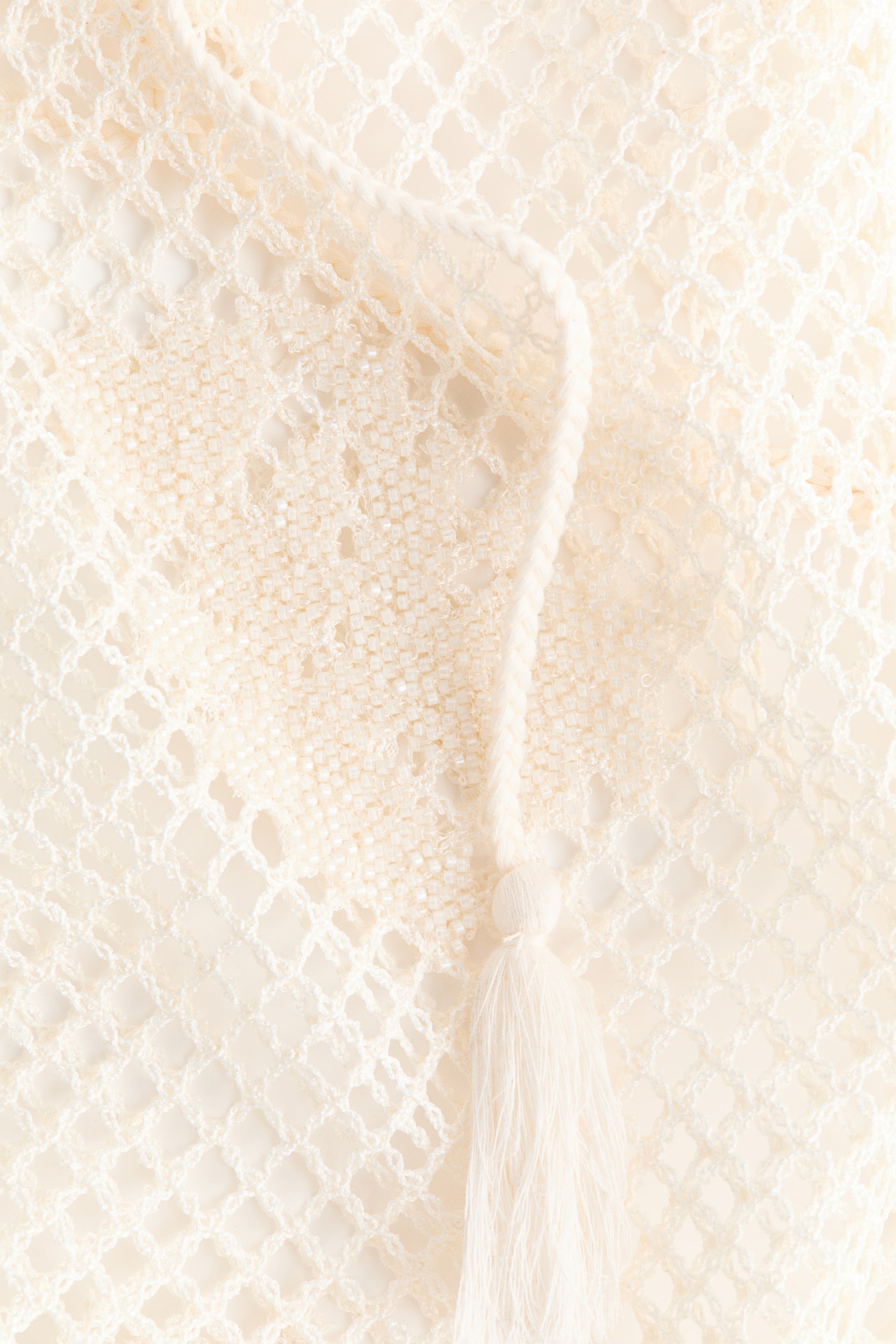 Beaded Crochet-Look Halterneck Dress