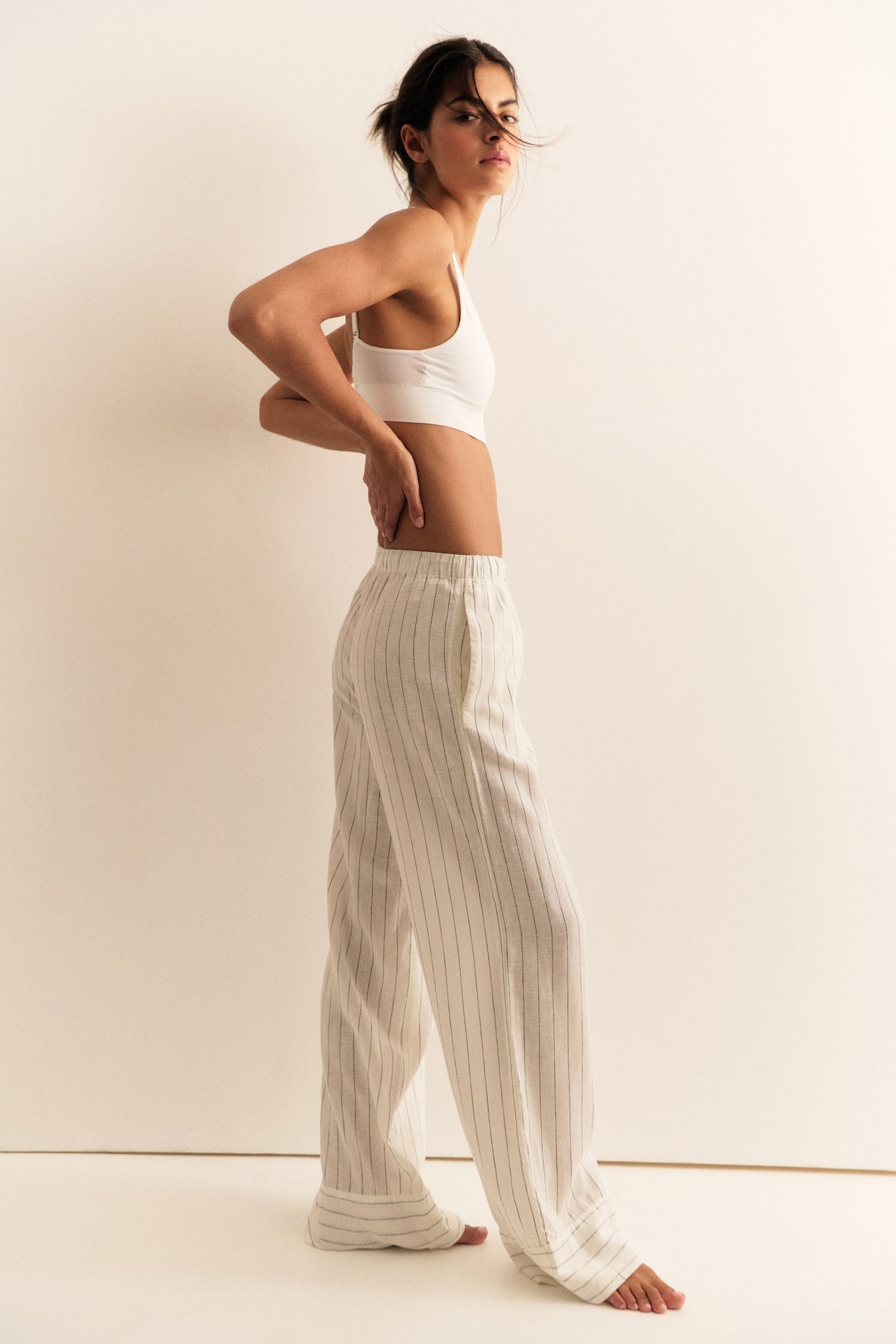 Wide-Leg Linen-Blend Pants - image 3