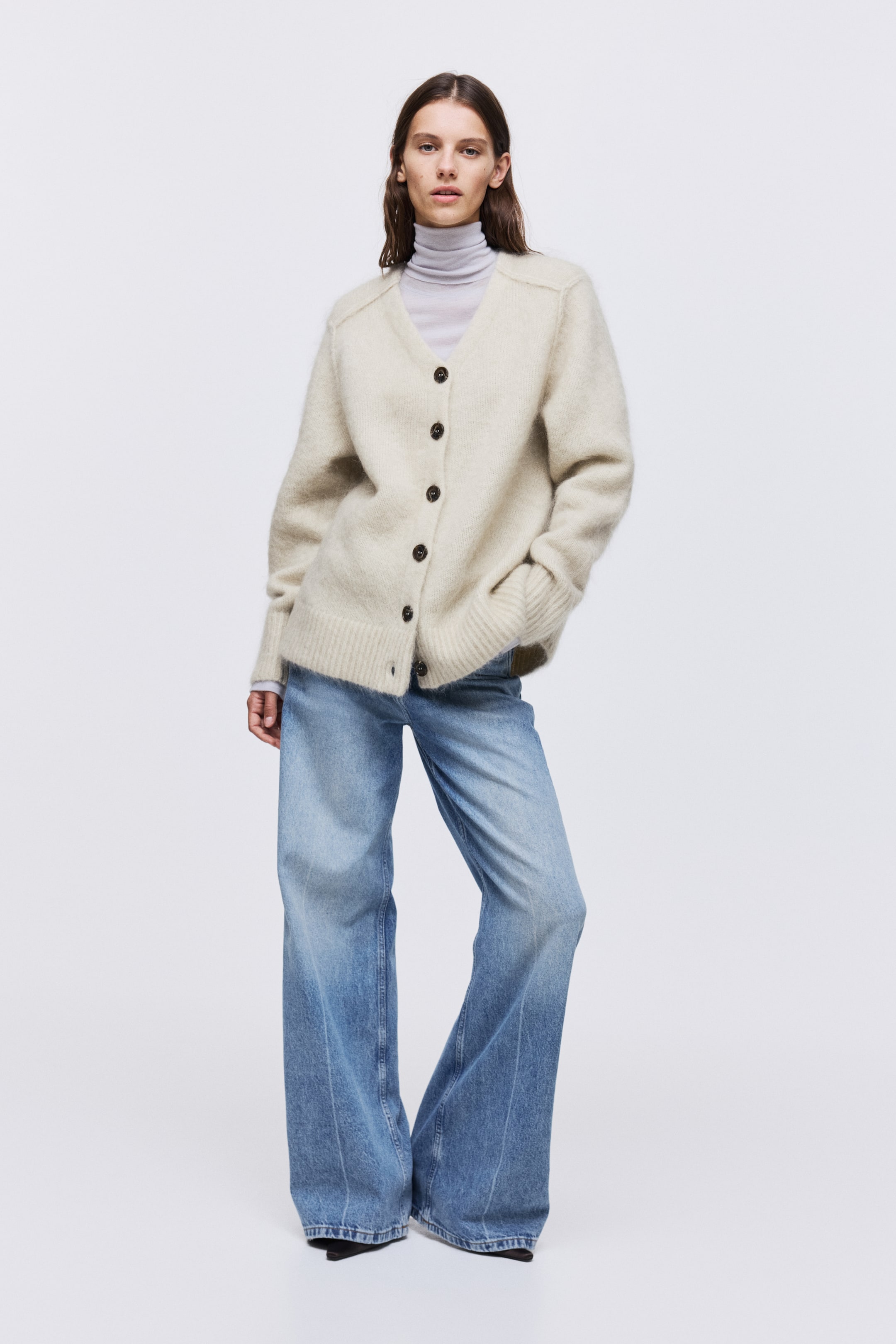 View larger image: Mohair-blend cardigan - Light beige - Ladies | H&M IE 2