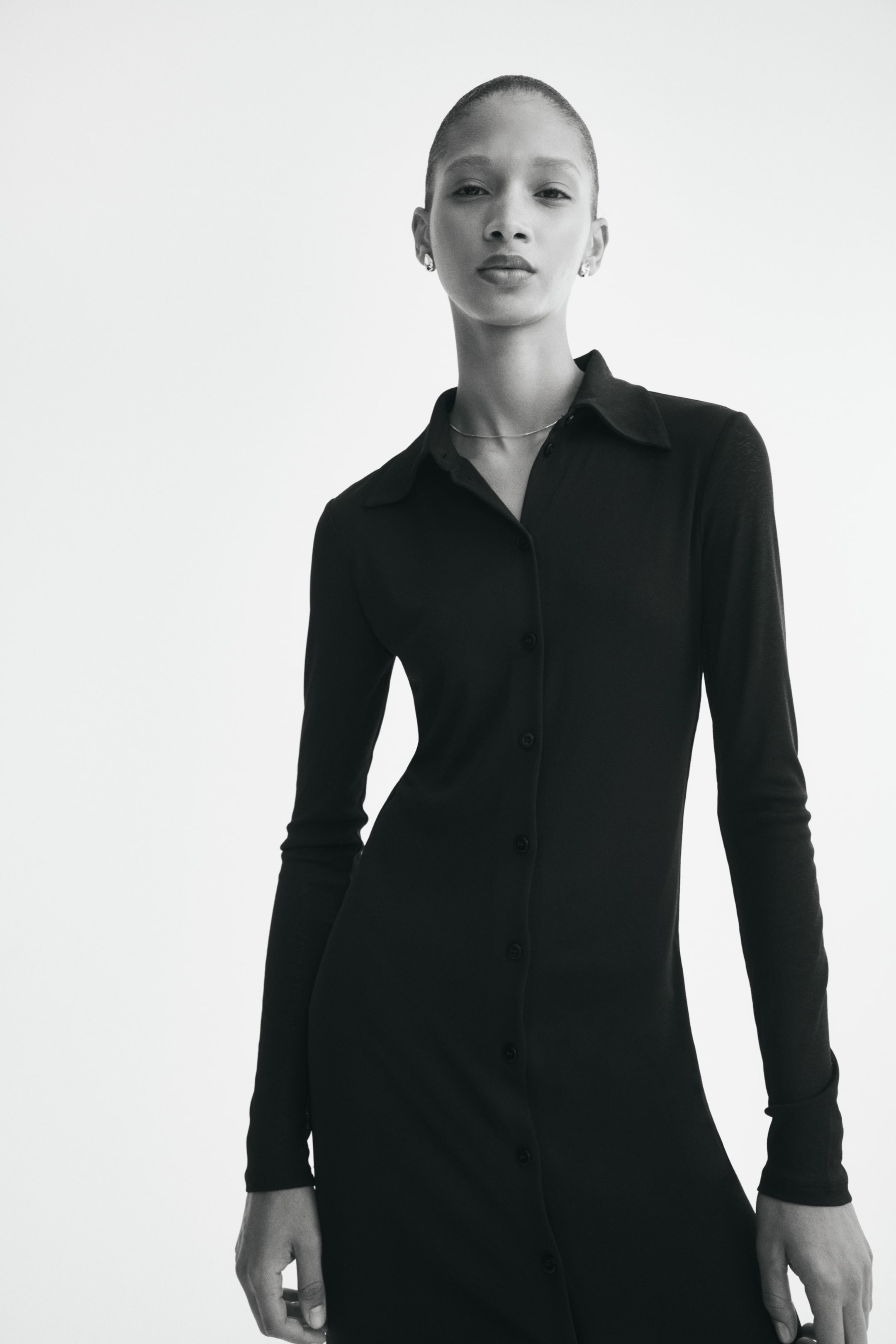 View larger image: Fitted long-sleeved jersey dress - Black - Ladies | H&M 1