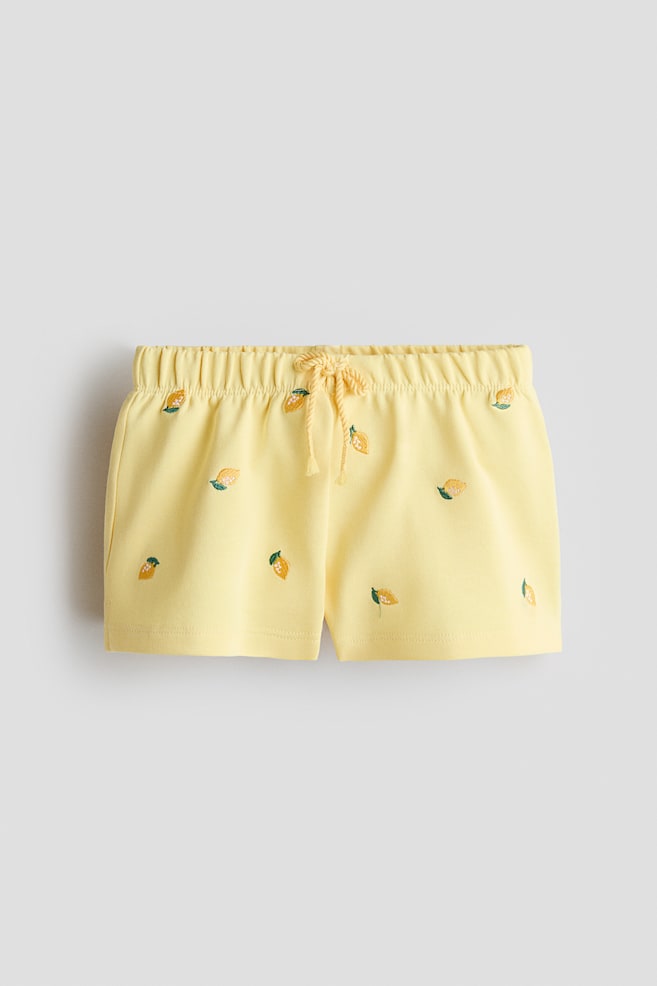 Embroidered sweatshorts - Light yellow/Lemons/Light beige marl/Pineapple/Pink/Watermelon - 1