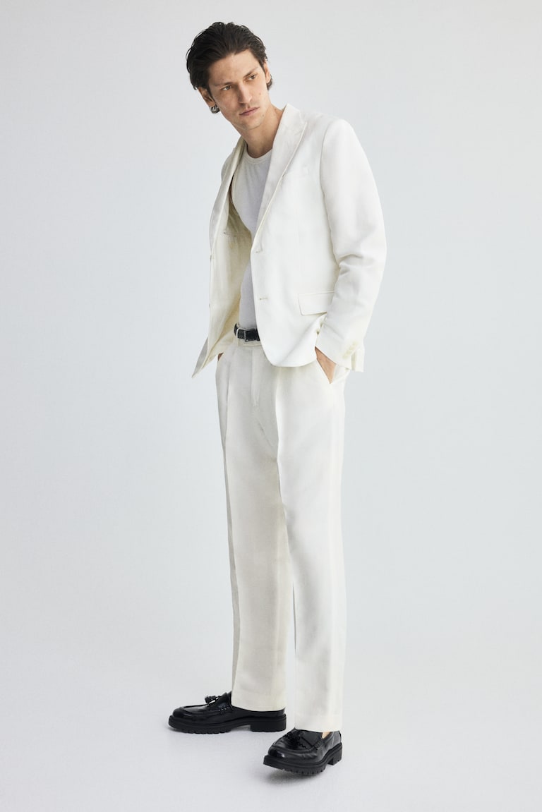 Misto Lino Giacca Lino Uomo H&m Pantaloni Da Completo In Misto