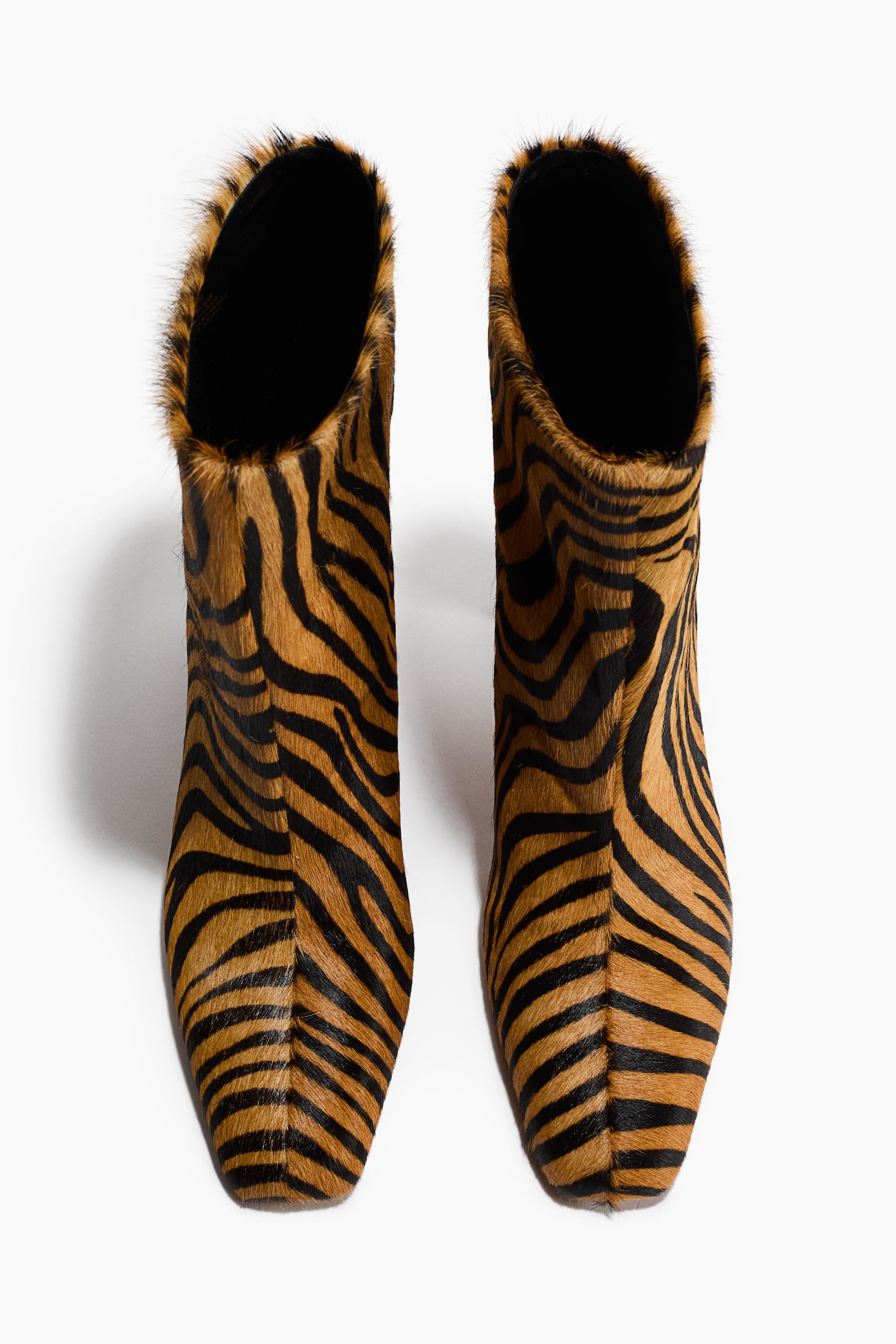 Leather ankle boots - Beige/Faux tiger - 3
