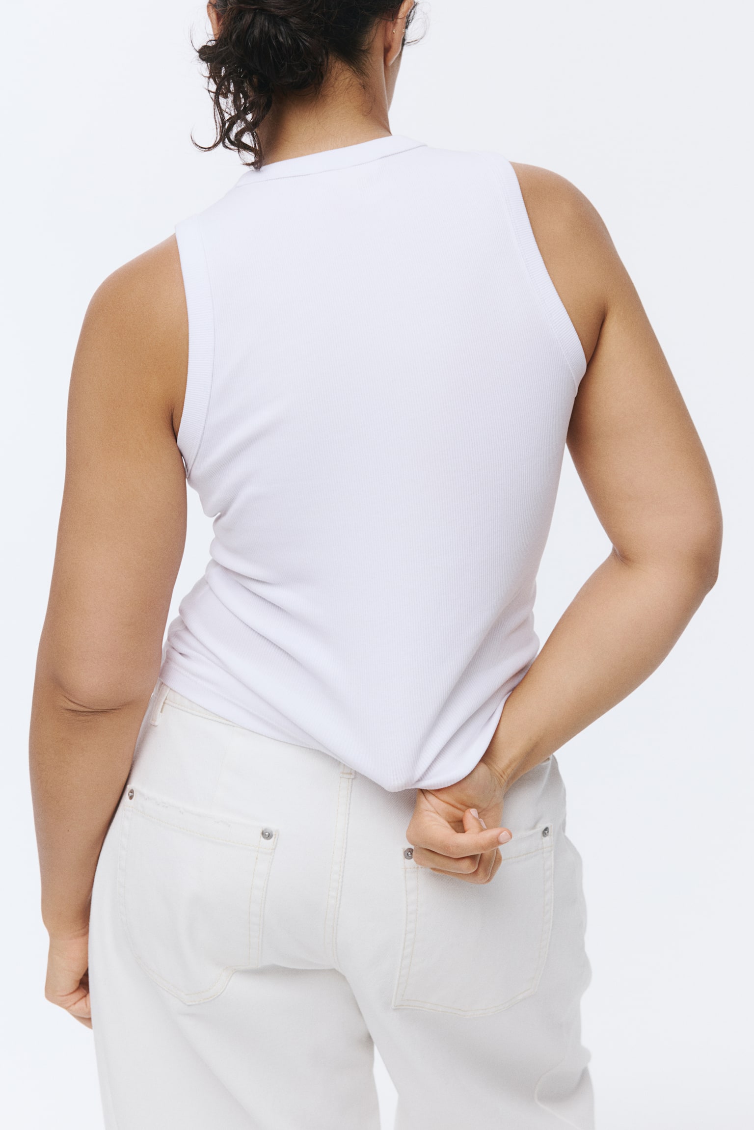 Ribbed vest top - White/Black/Bright red/Navy blue/Olive green/Navy blue - 7