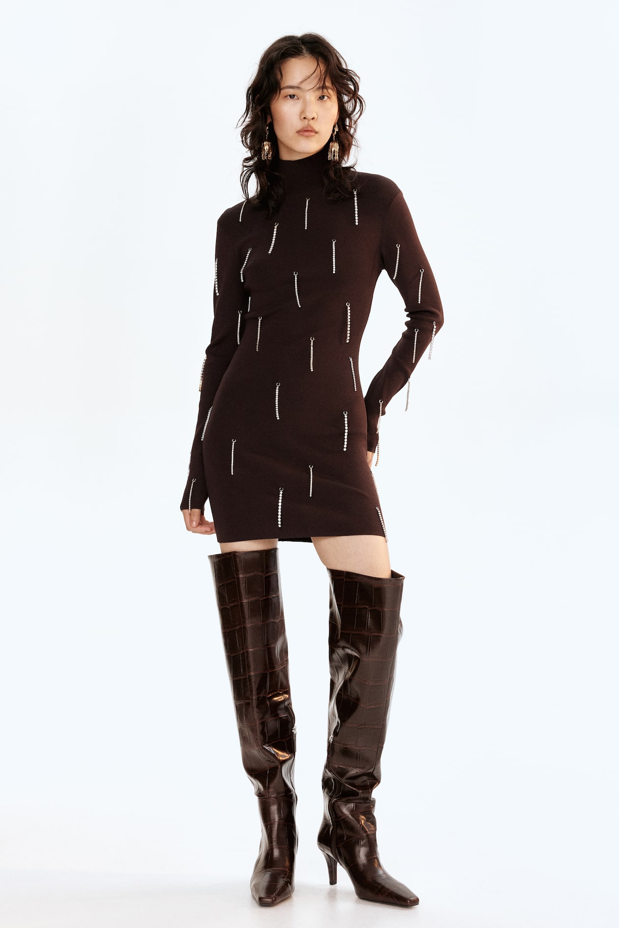Rhinestone-Embellished Dress - image 3
