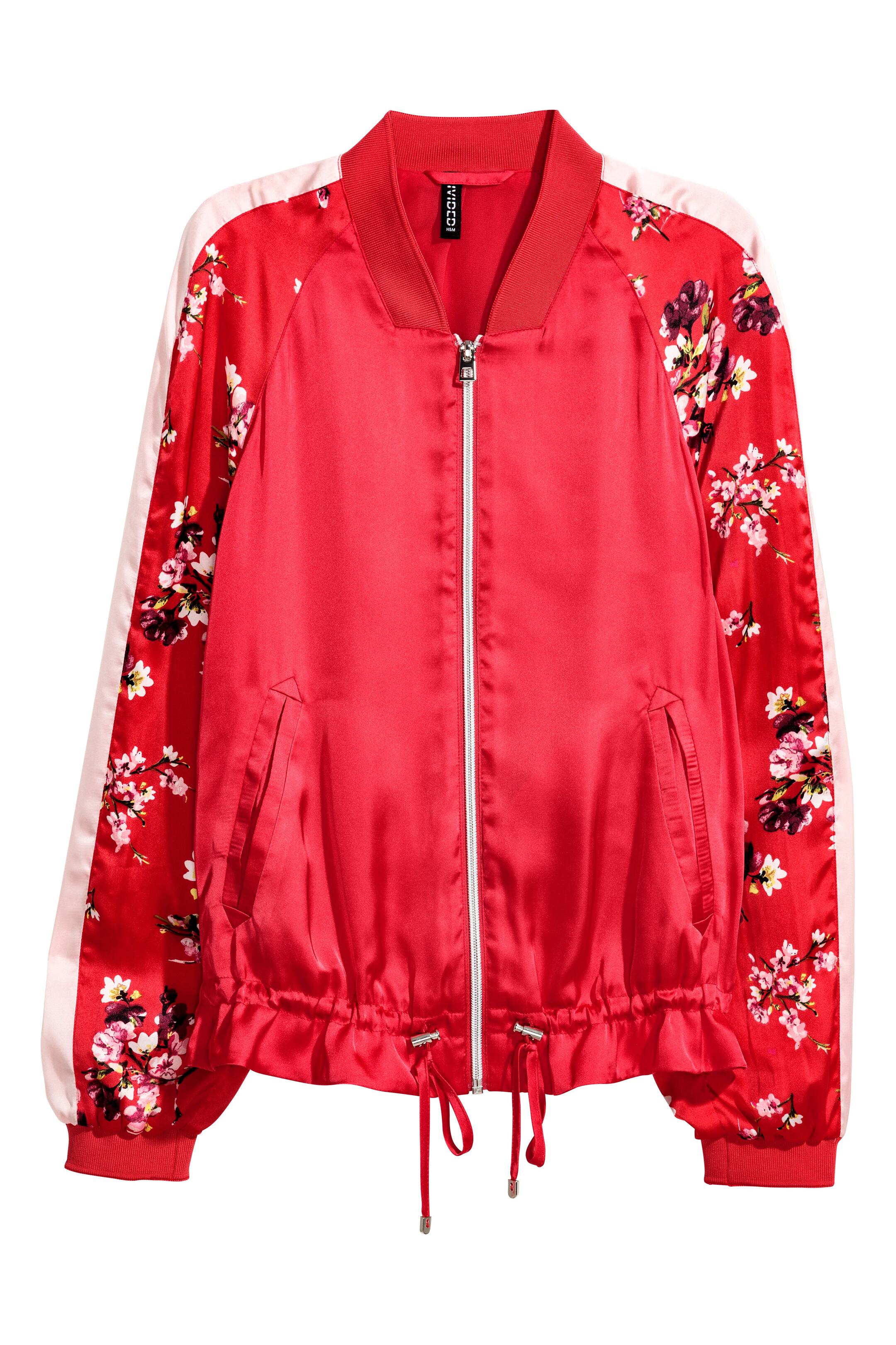 View larger image: Satin bomber jacket - Red - Ladies | H&M GB 1