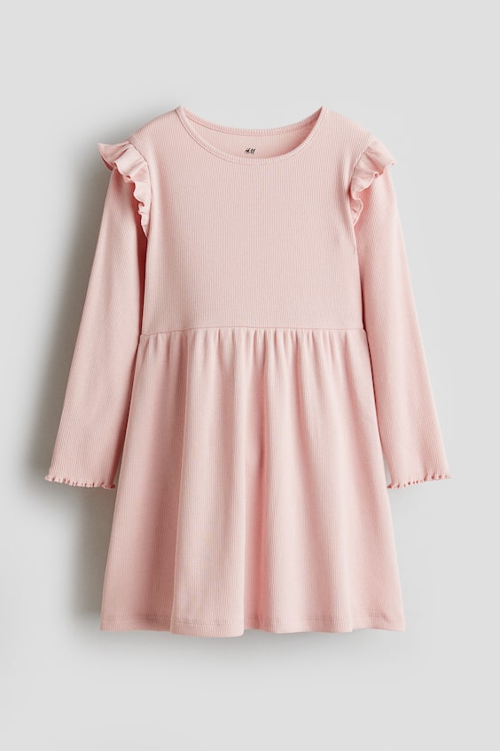 Детские платья H&M Rib-Knit Dress with Ruffles