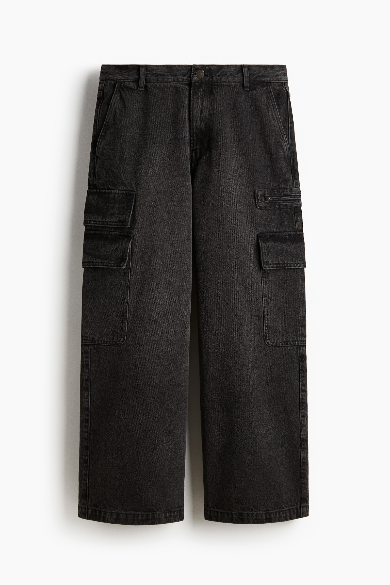 寬鬆工作牛仔褲 - 丹寧黑/丹寧灰 - 1