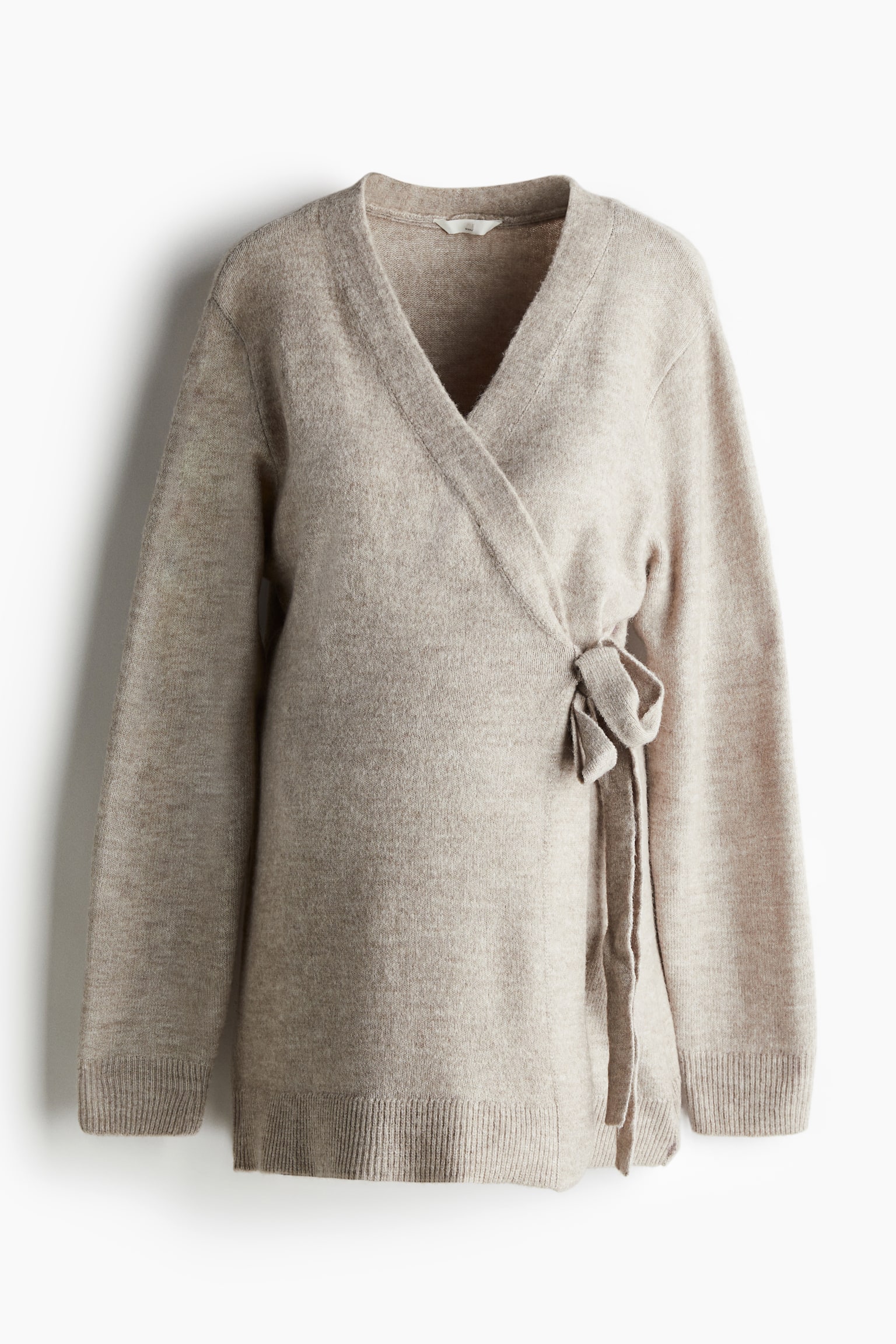 MAMA Before & After wrapover cardigan - Light beige marl/Dark grey marl - 2