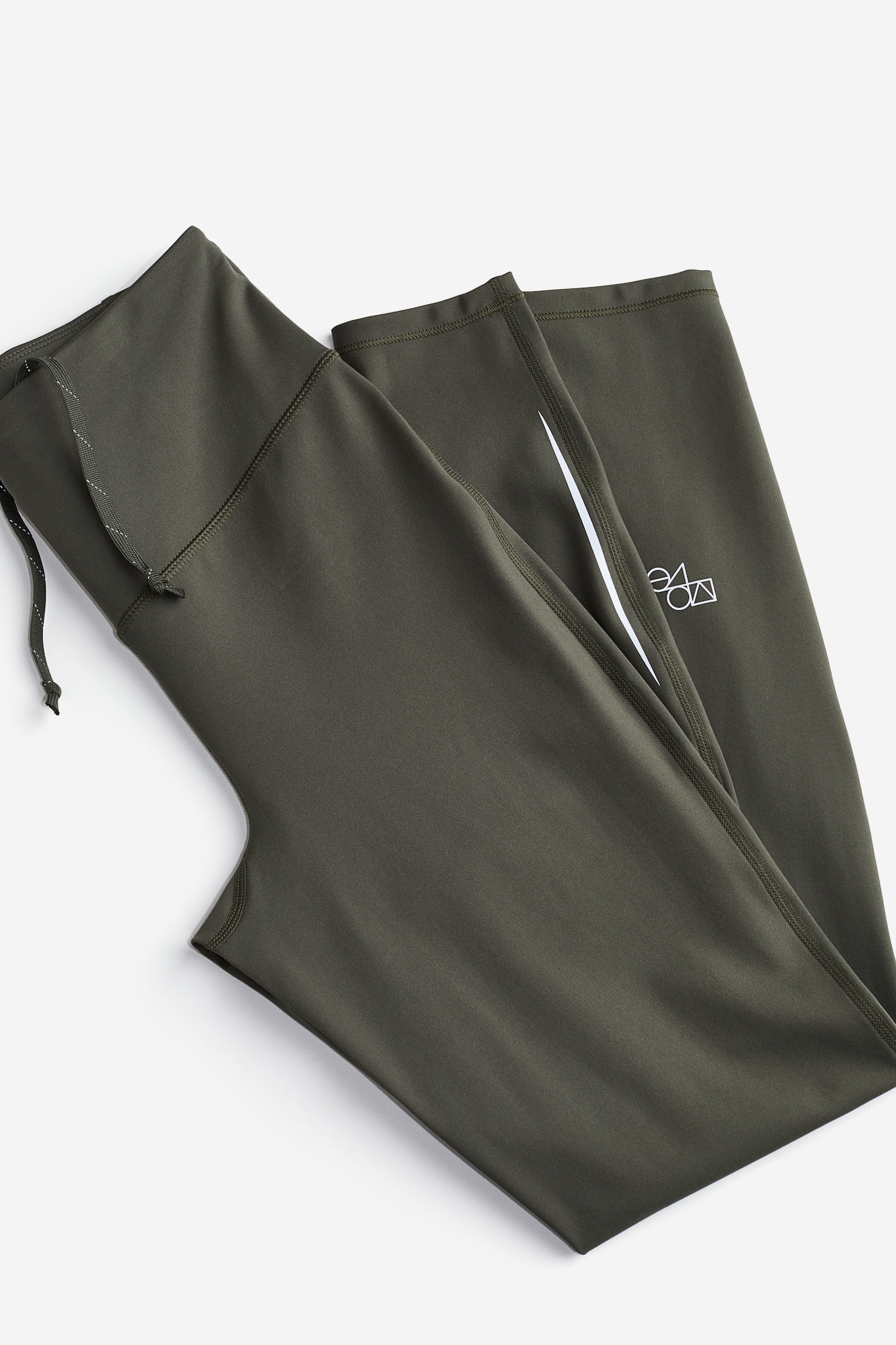 Running Leggings In DryMove™ - Dark khaki green/Black - 7