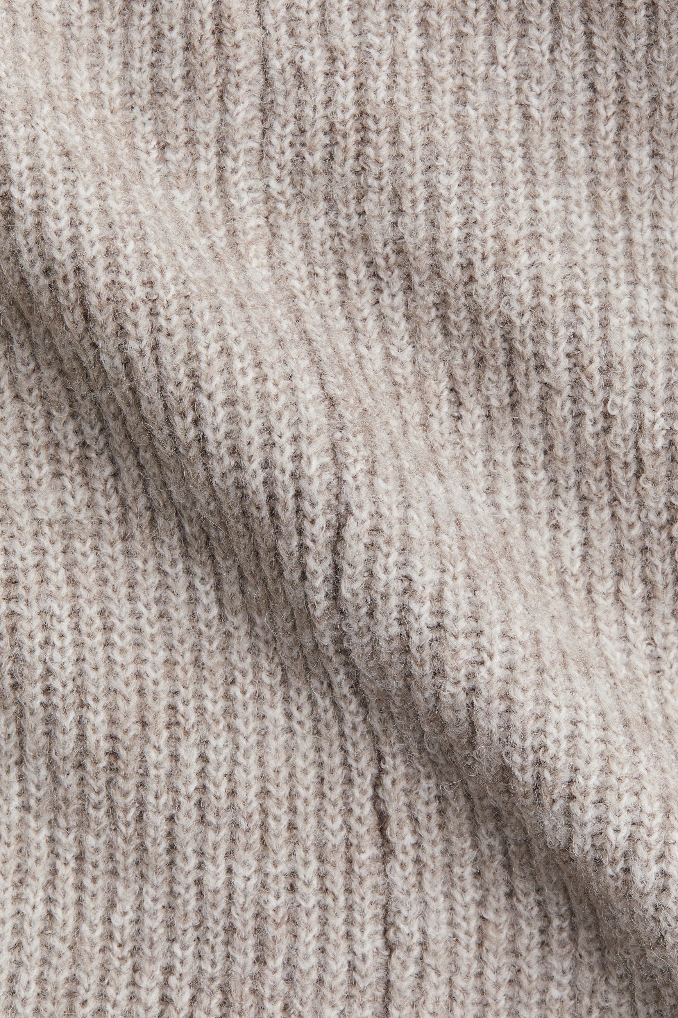 Rib-knit peplum top - Greige marl - Ladies | H&M