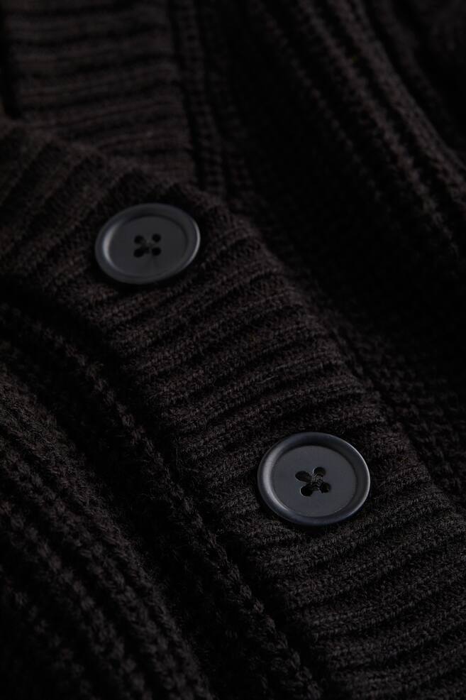 Knitted cardigan - Black/Beige - 3
