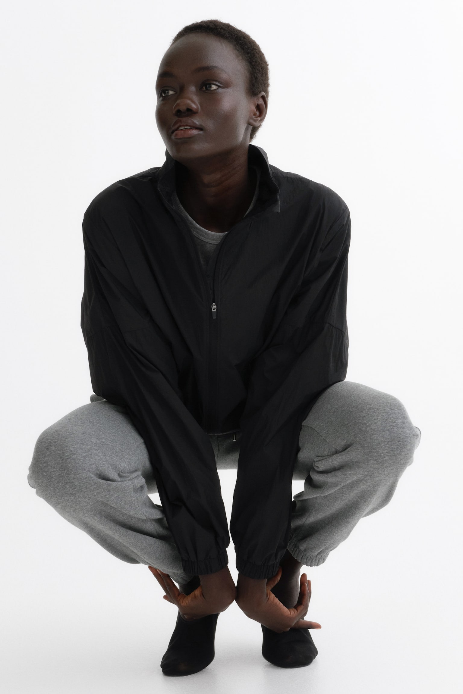 Cotton-blend Sweatpants - Gray melange/Black/Gray/Light beige/Dark forest green/Light gray melange - 2