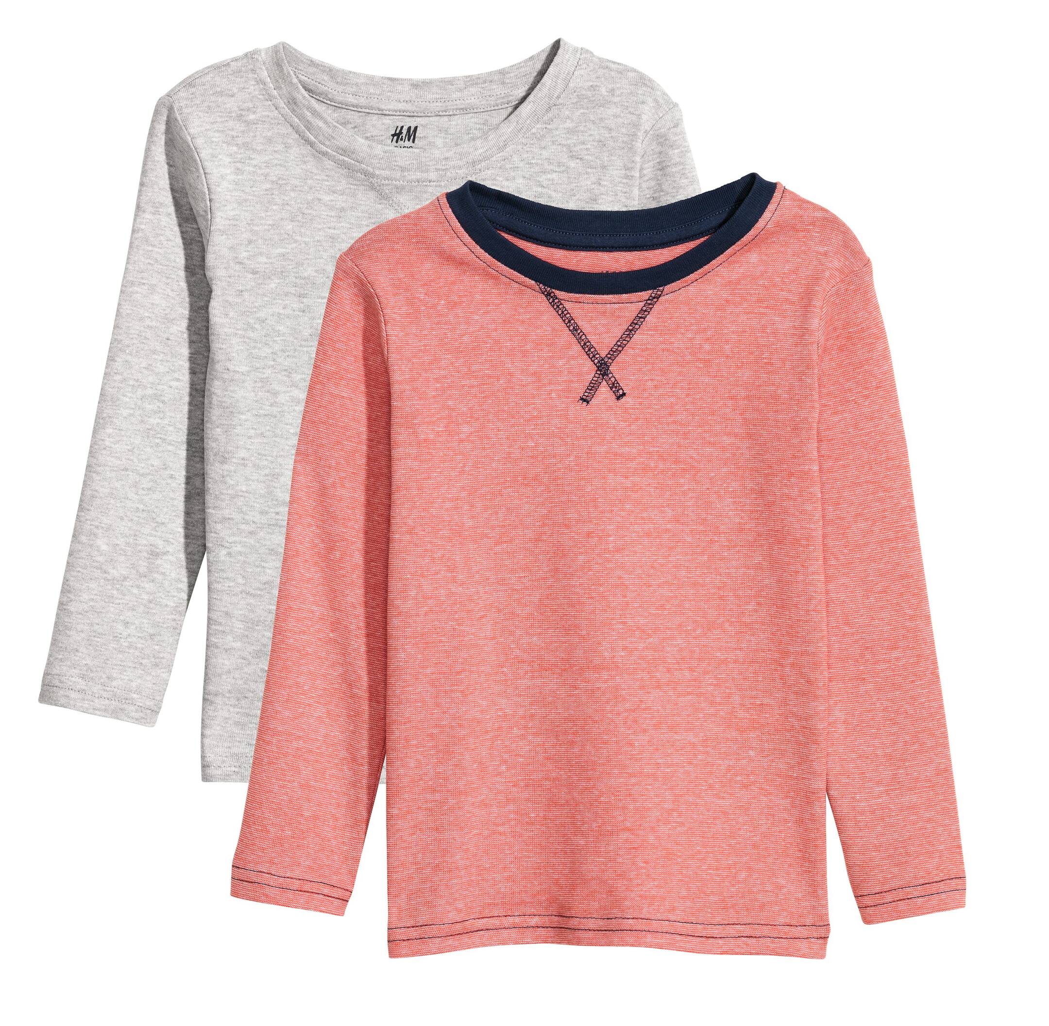 查看大圖: 2件入平紋上衣 - 橘色/淺灰色 - Kids | H&M 1
