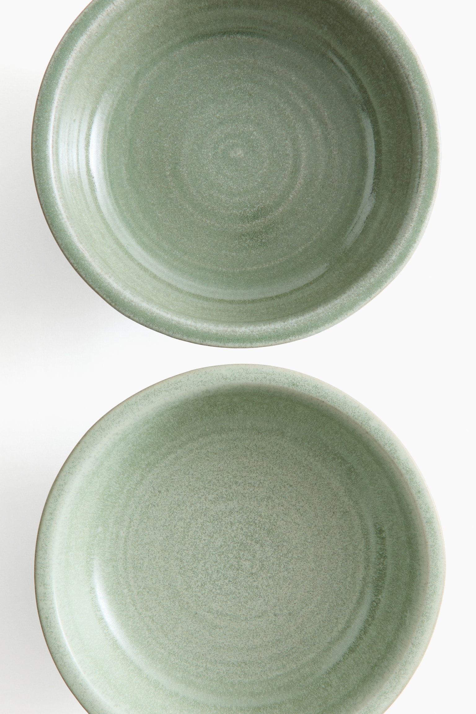 Ciotola da portata in gres con piede - Verde chiaro - 7