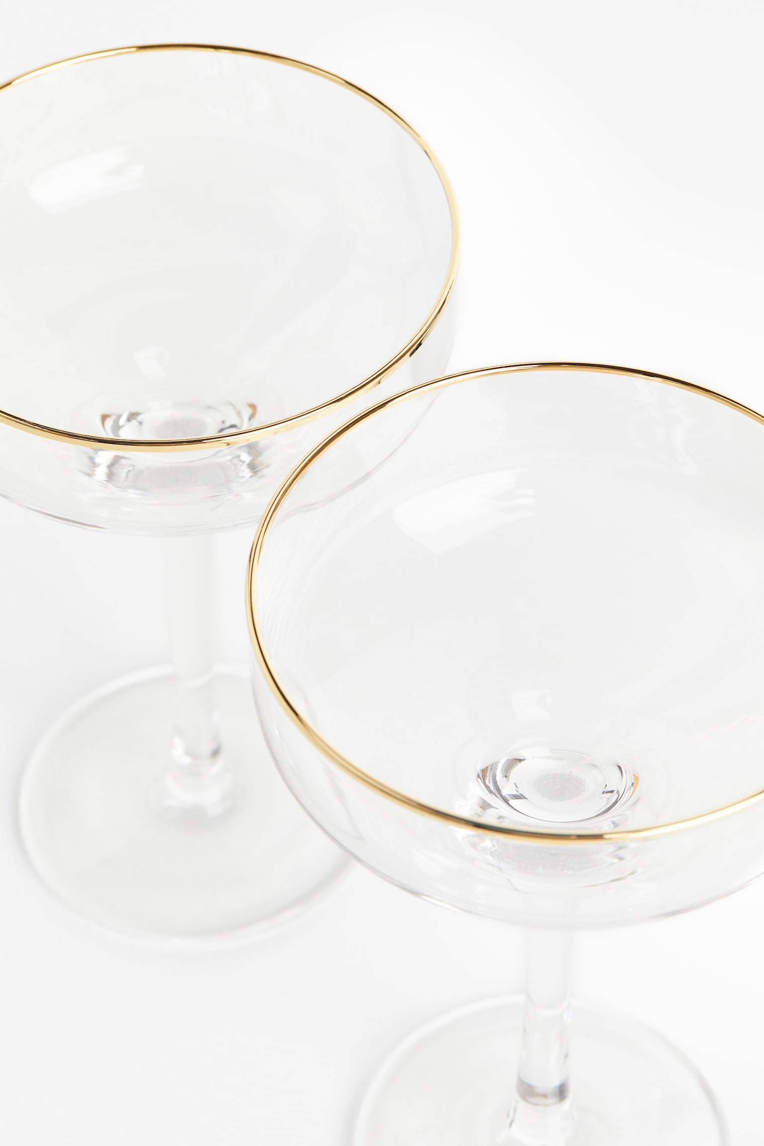 2-pack champagne coupes - Clear glass/Gold-coloured - 3