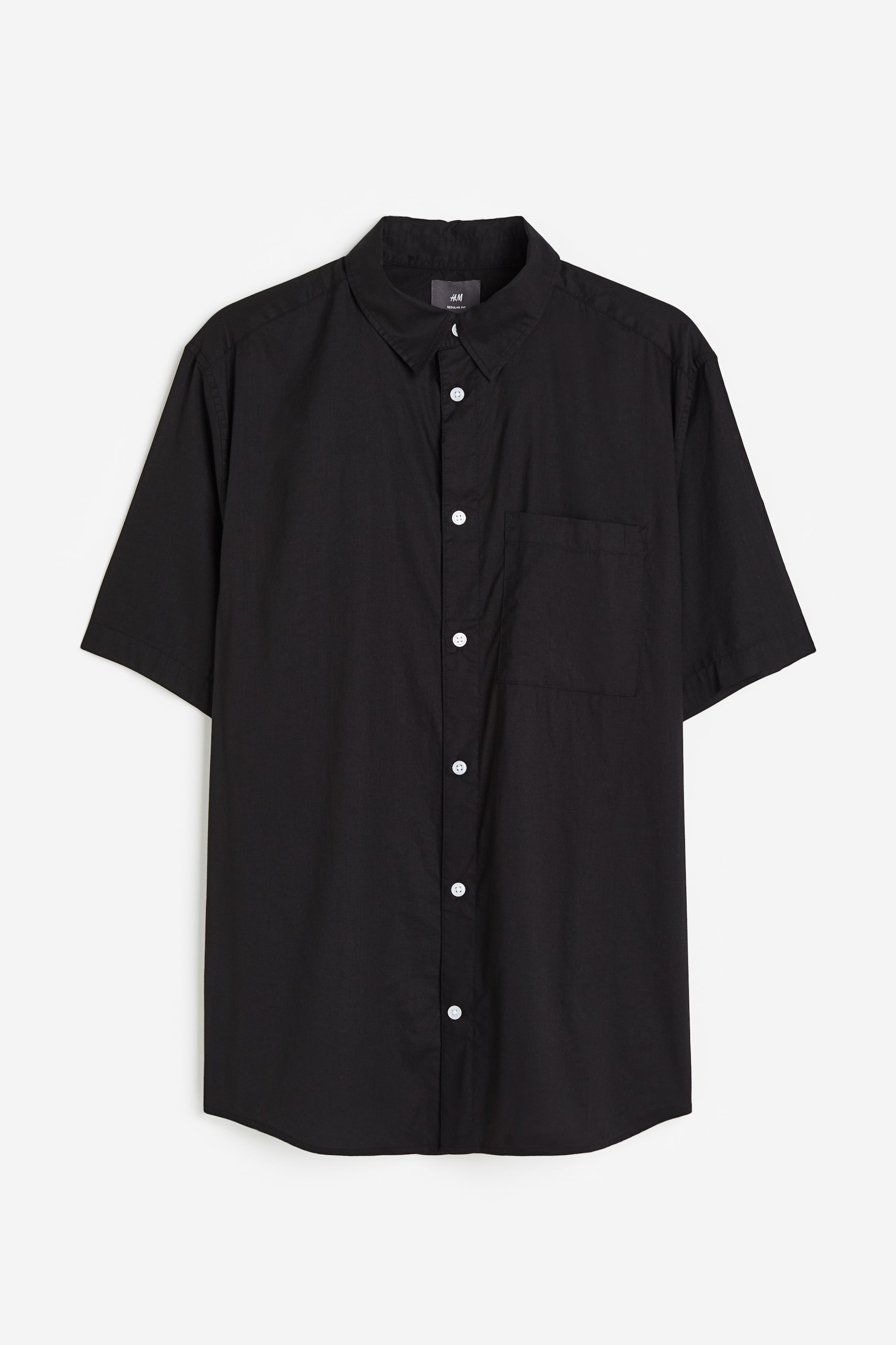 View larger image: Regular Fit Short-sleeved shirt - Black - Men | H&M IN 1